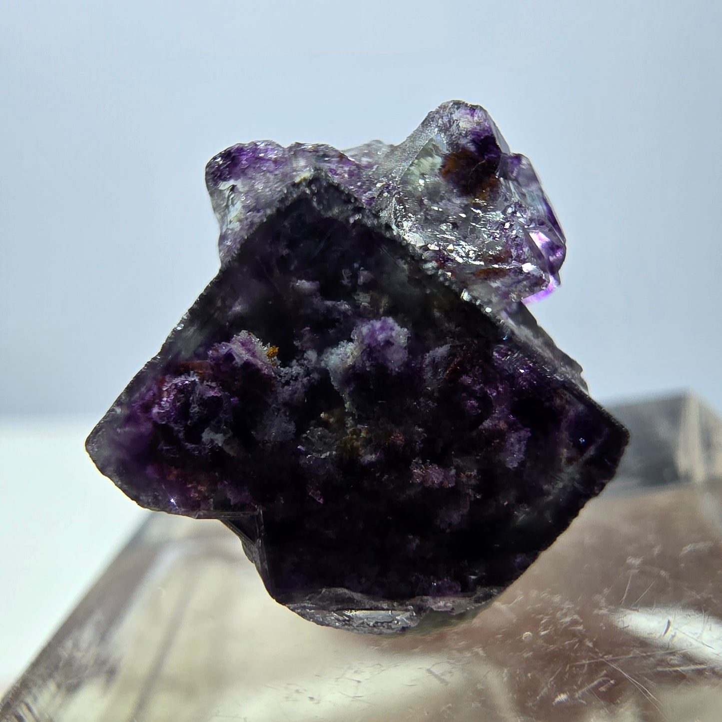 Phantom Fluorit Würfel Stufe, parkettiert grün lila Okorusu, Namibia 15*15*10mm