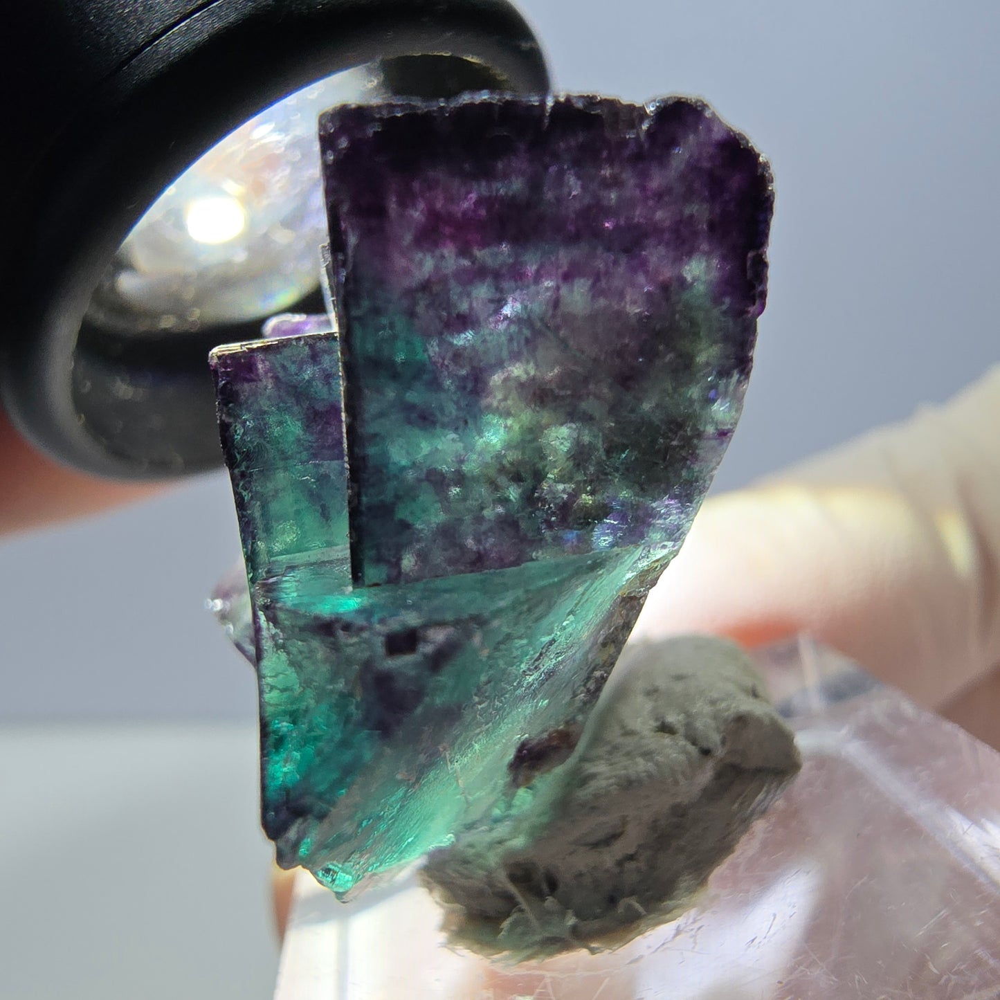 Phantom Fluorit Würfel Stufe, parkettiert grün lila Okorusu, Namibia 33*25*19mm