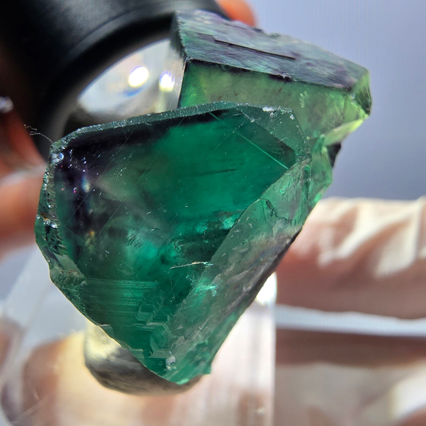 Phantom Fluorit Würfel Stufe, parkettiert grün lila Okorusu, Namibia 31*25*18mm