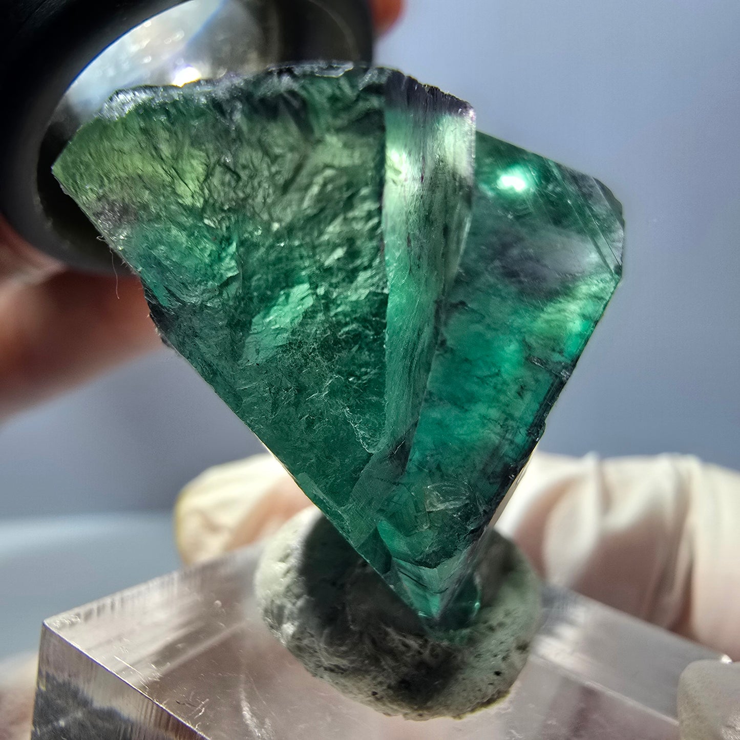Phantom Fluorit Würfel Stufe, parkettiert grün lila Okorusu, Namibia 31*25*18mm