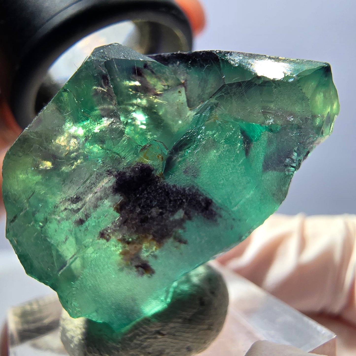 Phantom Fluorit Würfel Stufe, parkettiert grün lila Okorusu, Namibia 31*25*18mm