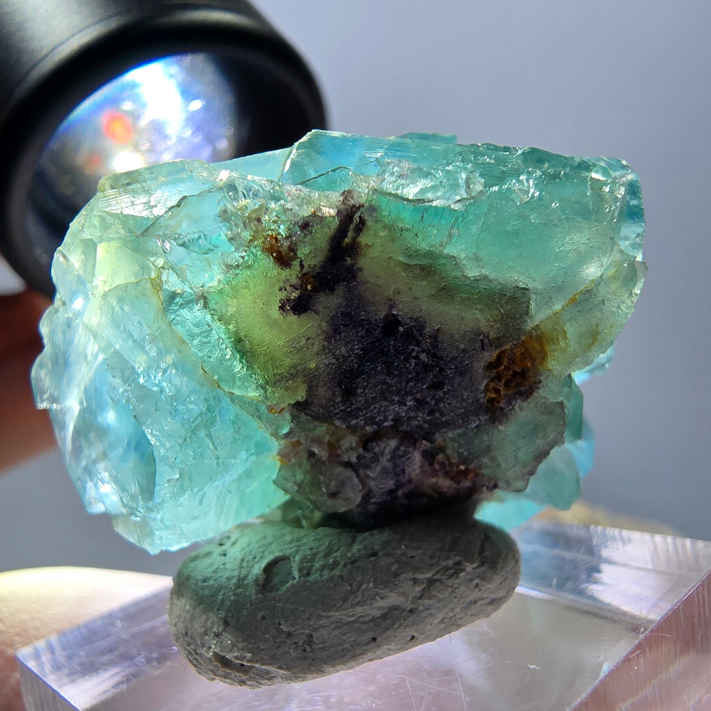 Spécimen de cube de fluorite fantôme, parquet vert Okorusu, Namibie 37 x 30 x 27 mm