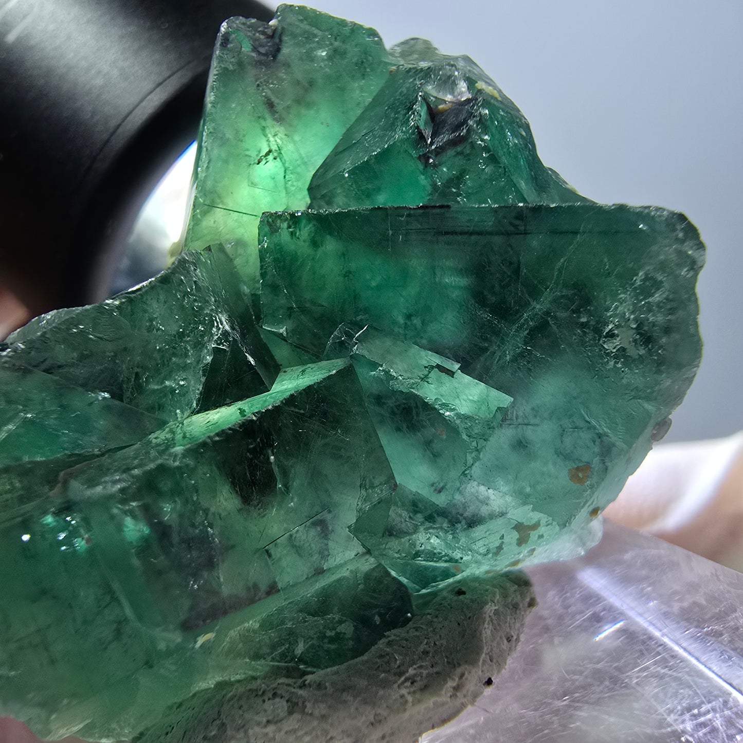 Phantom Fluorit Würfel Stufe, grün lila Okorusu, Namibia 34*30*16mm