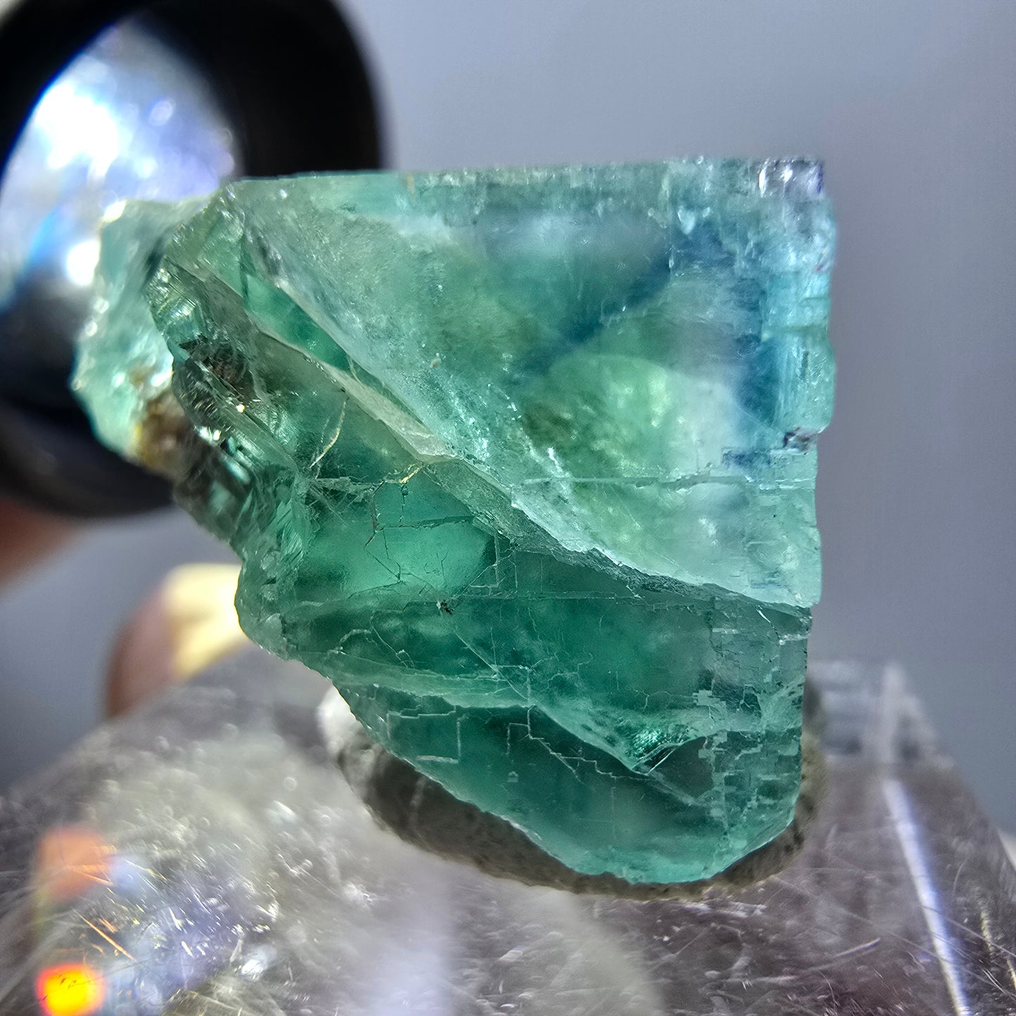 Phantom Fluorit Würfel Stufe, grün parkettiert Okorusu, Namibia 22*20*18mm