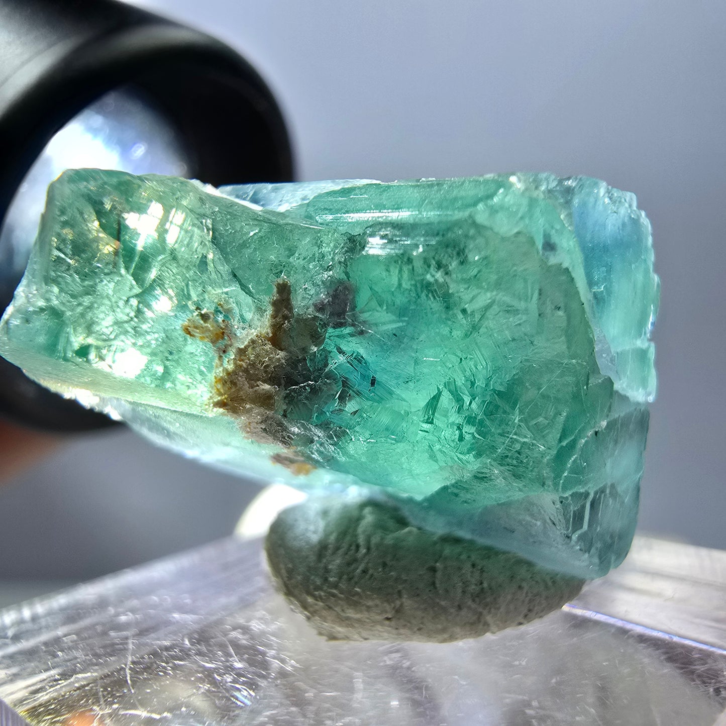 Phantom Fluorit Würfel Stufe, grün parkettiert Okorusu, Namibia 22*20*18mm