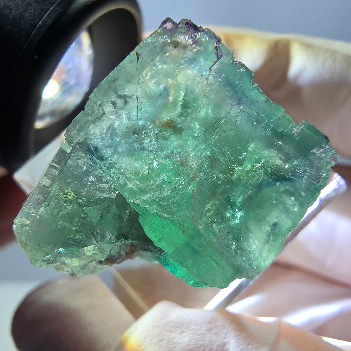 Phantom Fluorit Würfel Stufe, grün parkettiert Okorusu, Namibia 22*20*18mm