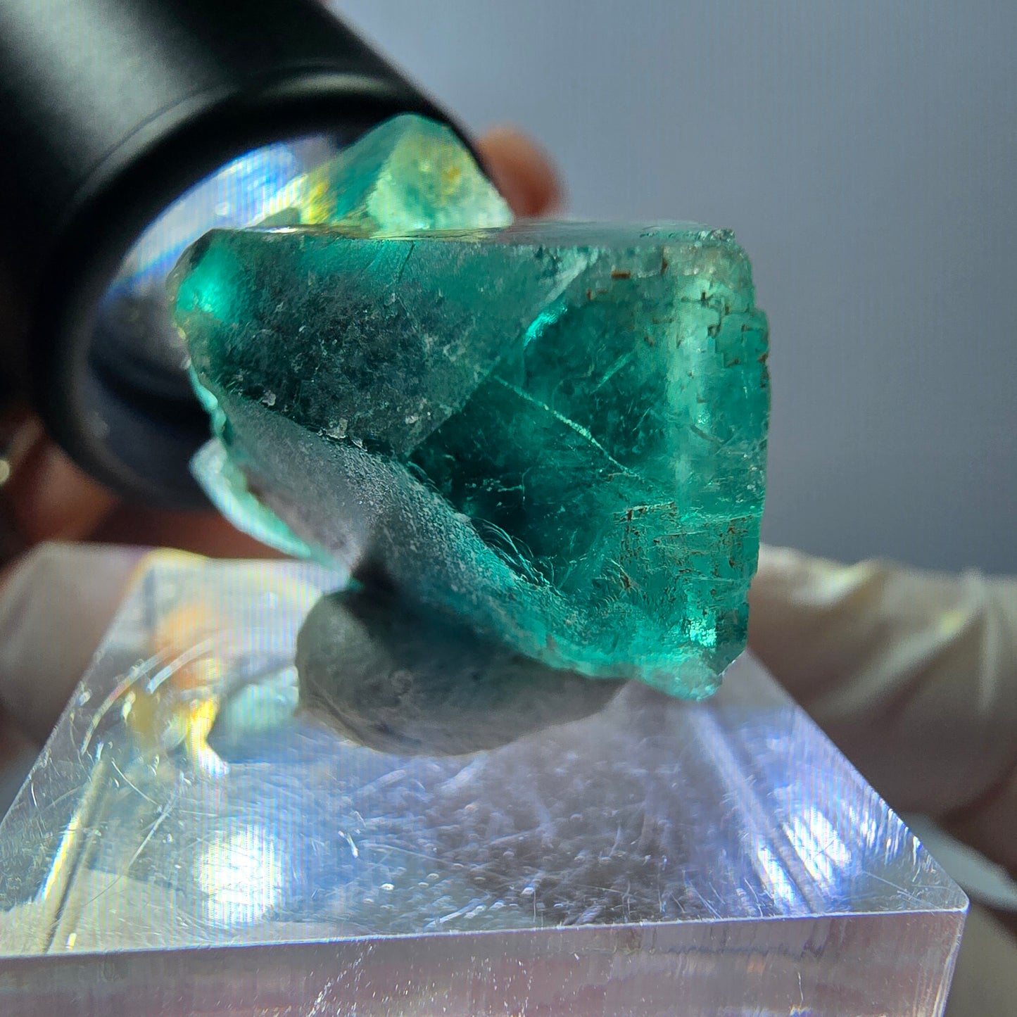 Spécimen de cube de fluorite fantôme, parquet vert Okorusu, Namibie 30*22*20 mm