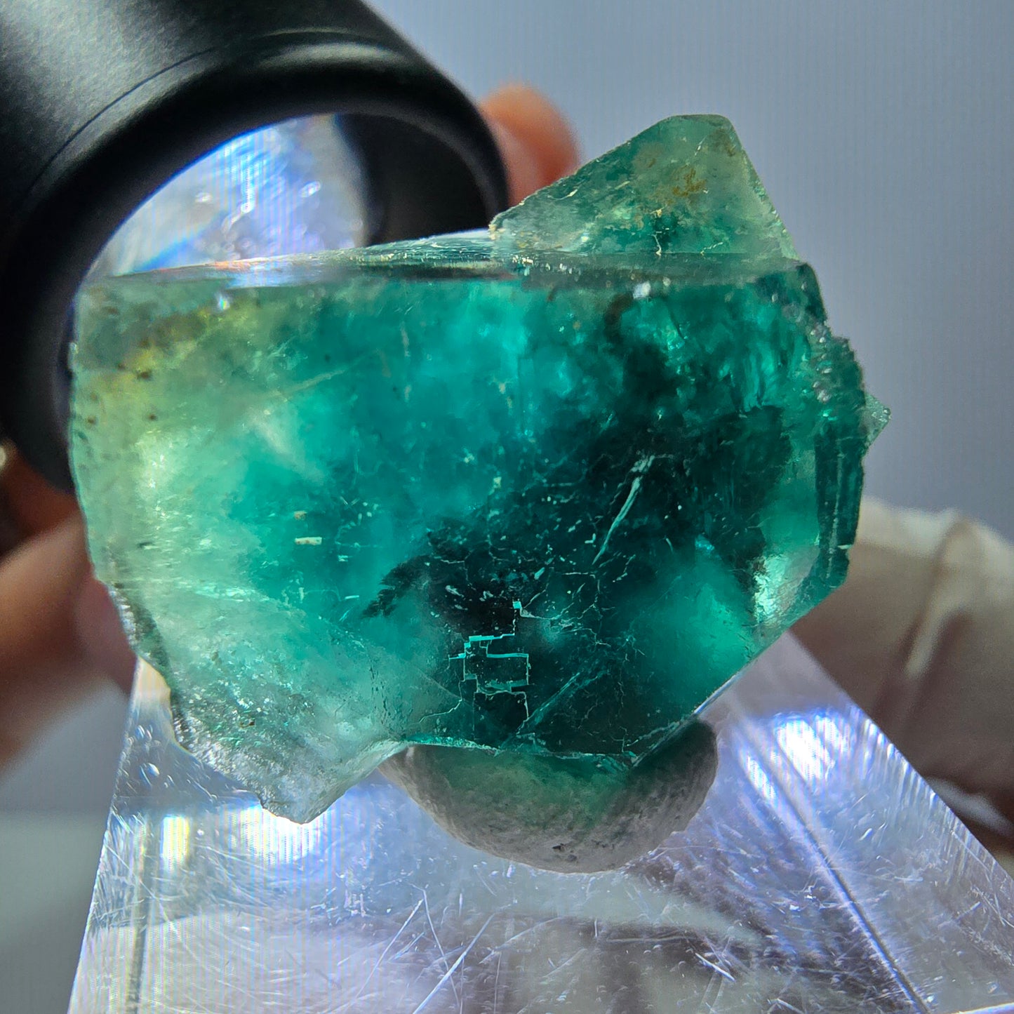 Spécimen de cube de fluorite fantôme, parquet vert Okorusu, Namibie 30*22*20 mm