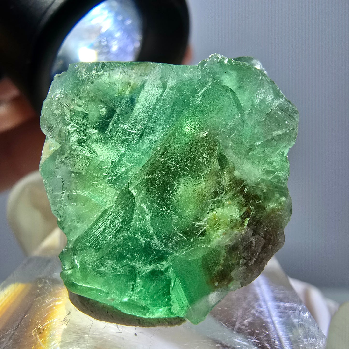 Spécimen de cube de fluorite fantôme, parquet vert Okorusu, Namibie 35*26*24 mm