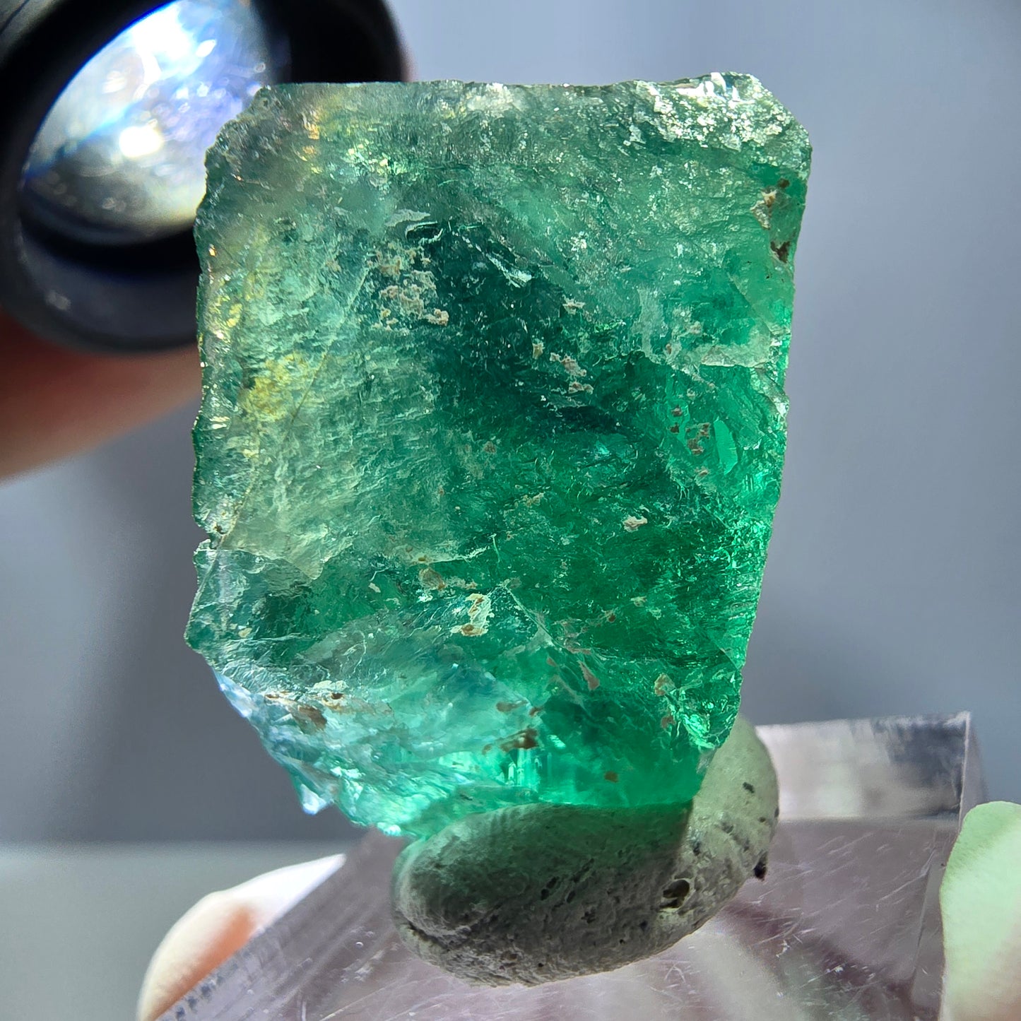Spécimen de cube de fluorite fantôme, parquet vert Okorusu, Namibie 35 x 30 x 21 mm