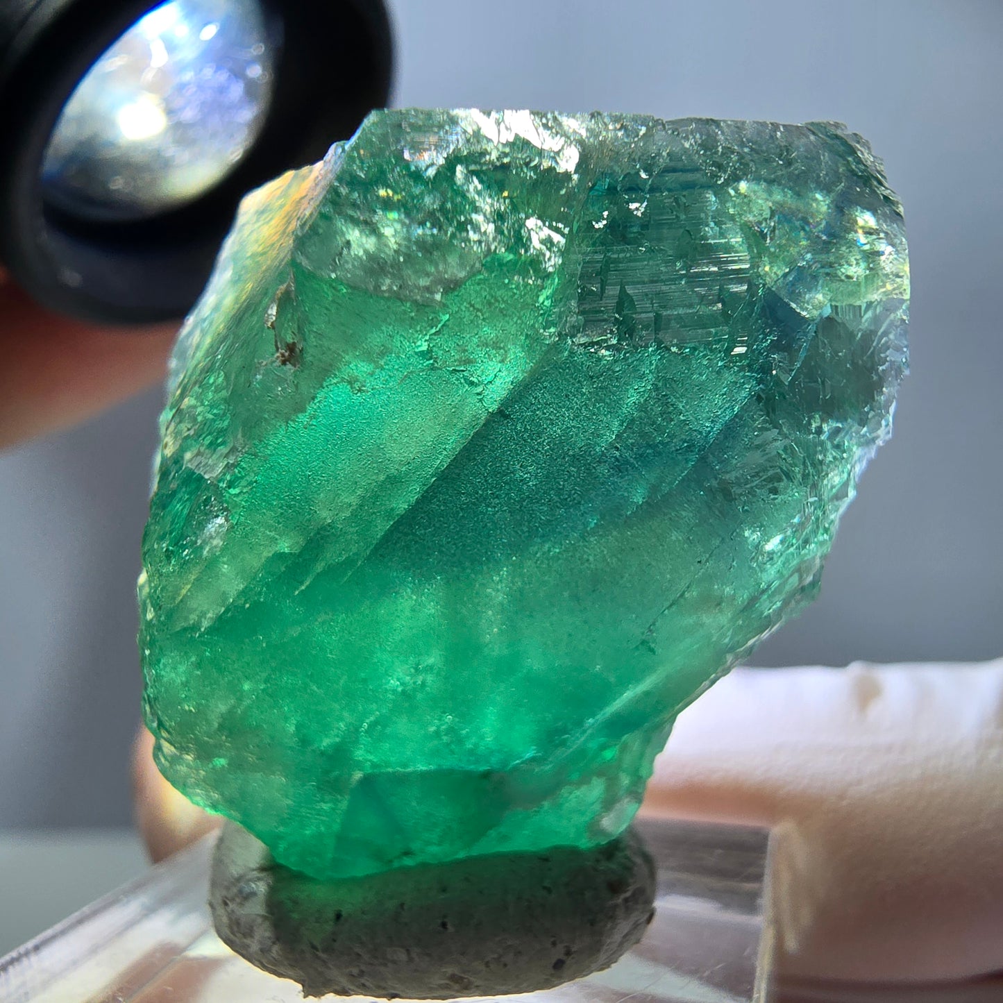 Spécimen de cube de fluorite fantôme, parquet vert Okorusu, Namibie 35 x 30 x 21 mm