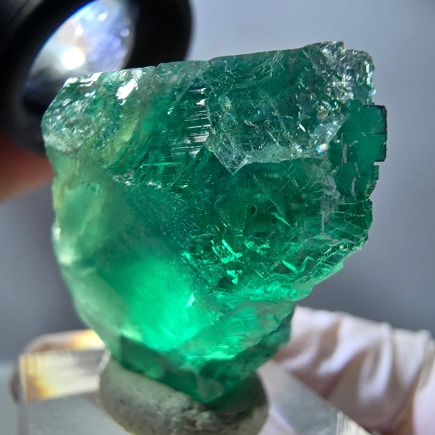 Spécimen de cube de fluorite fantôme, parquet vert Okorusu, Namibie 35 x 30 x 21 mm