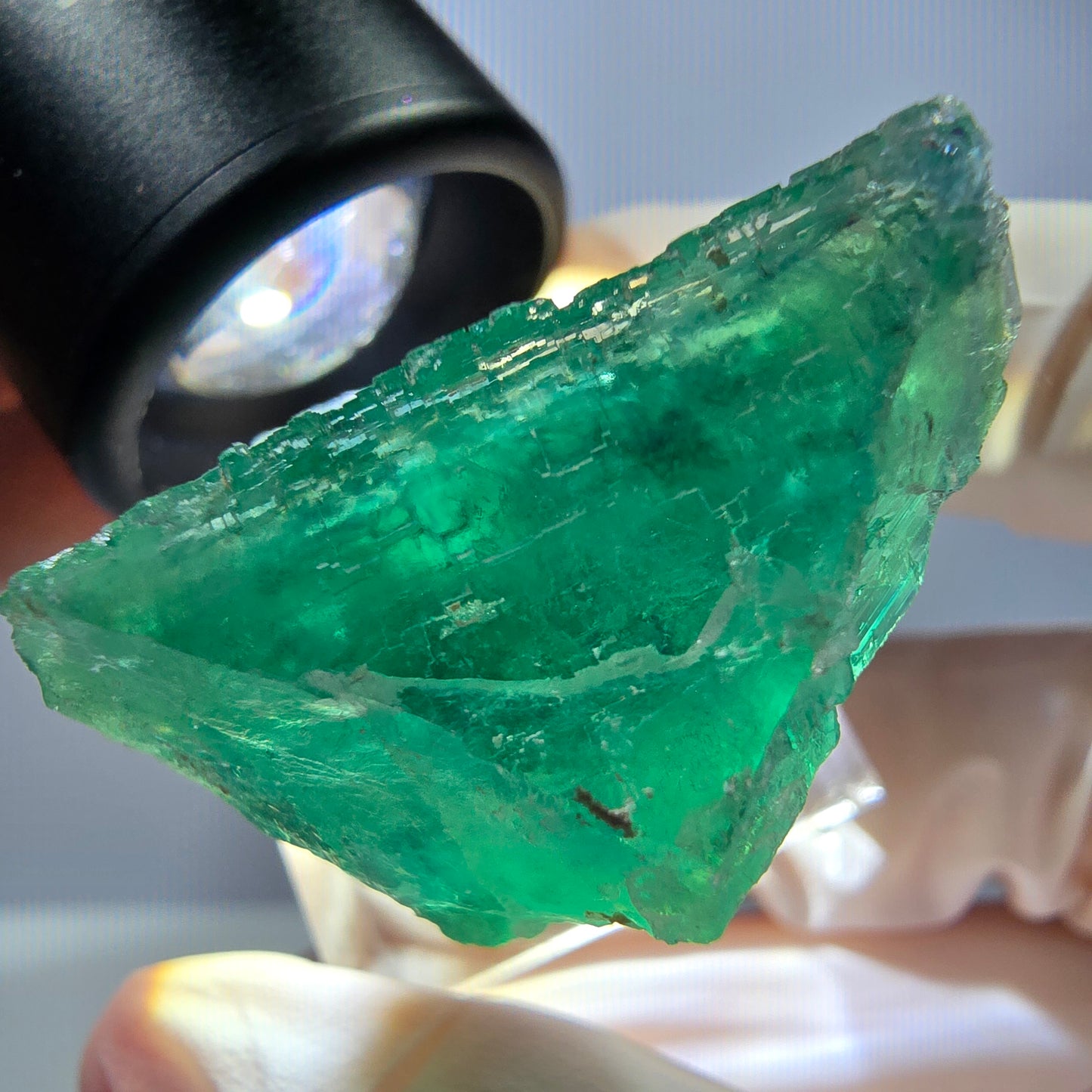 Spécimen de cube de fluorite fantôme, parquet vert Okorusu, Namibie 35 x 30 x 21 mm