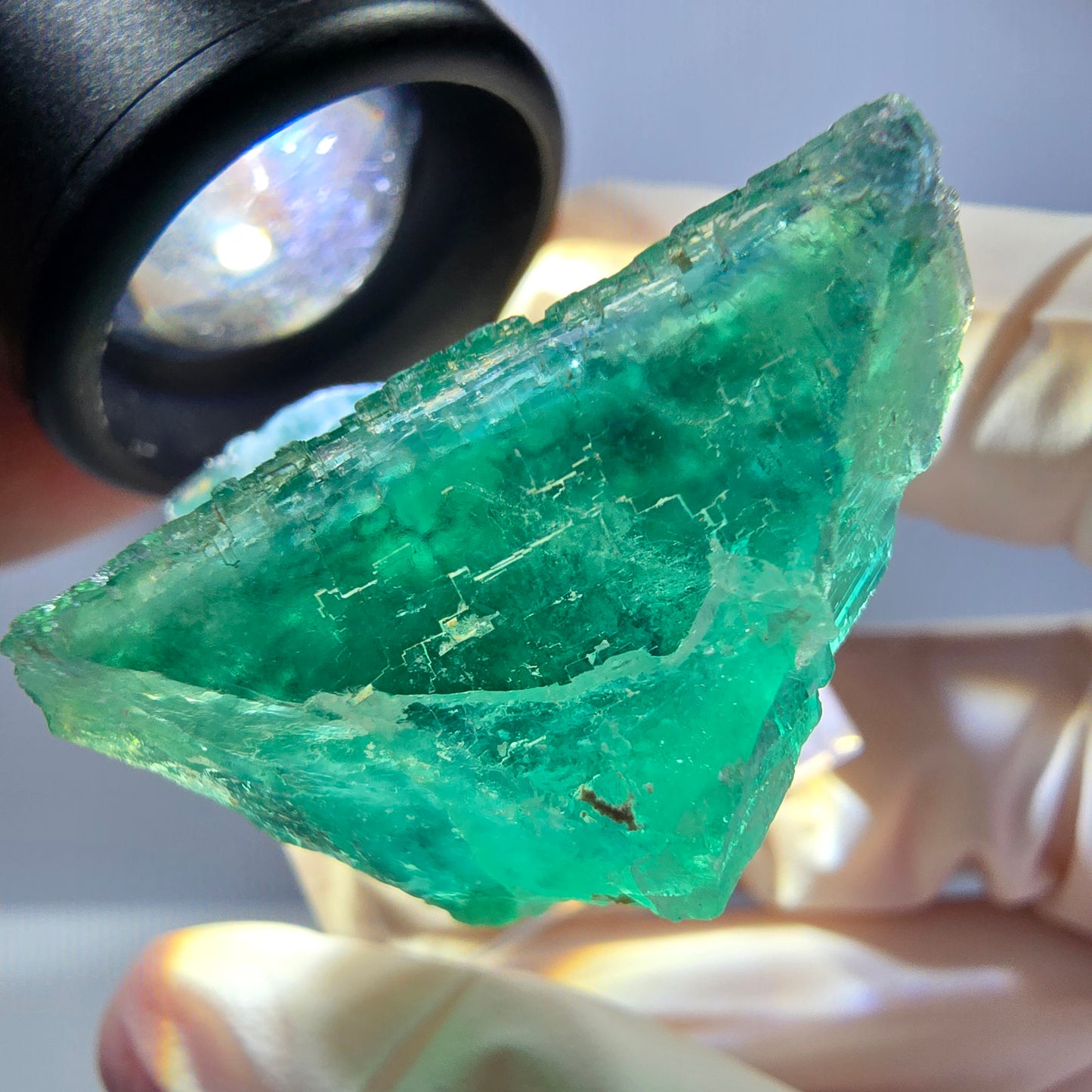 Spécimen de cube de fluorite fantôme, parquet vert Okorusu, Namibie 35 x 30 x 21 mm