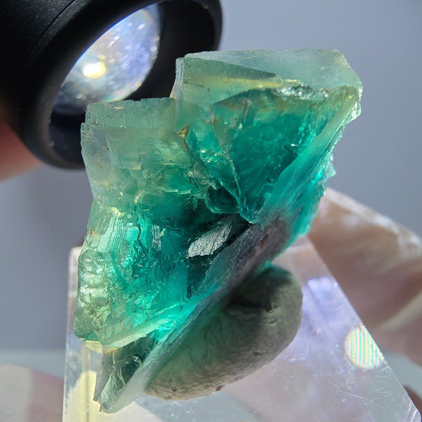 Phantom Fluorit Würfel Stufe, grün parkettiert Okorusu, Namibia 32*24*17mm