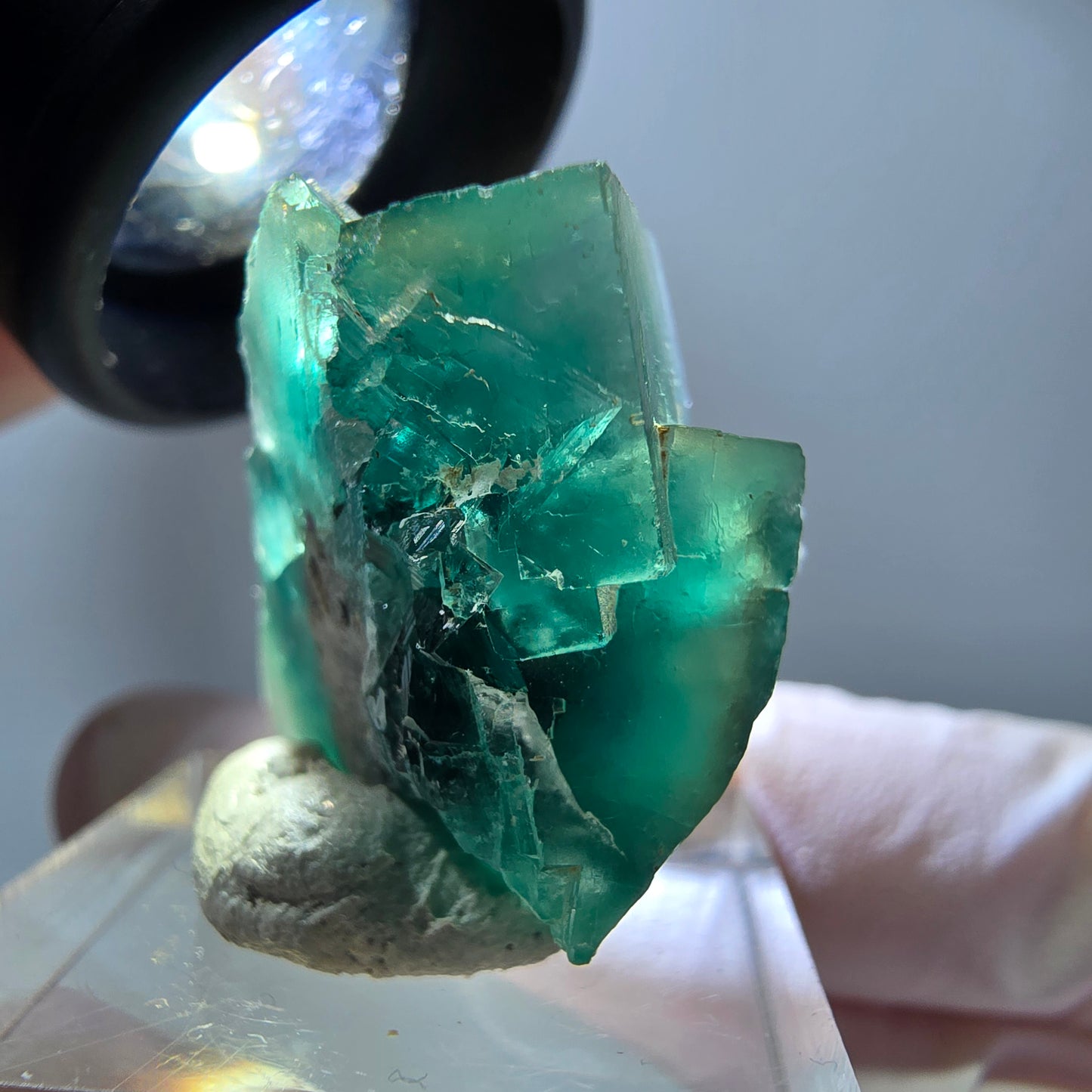 Phantom Fluorit Würfel Stufe, grün parkettiert Okorusu, Namibia 32*24*17mm