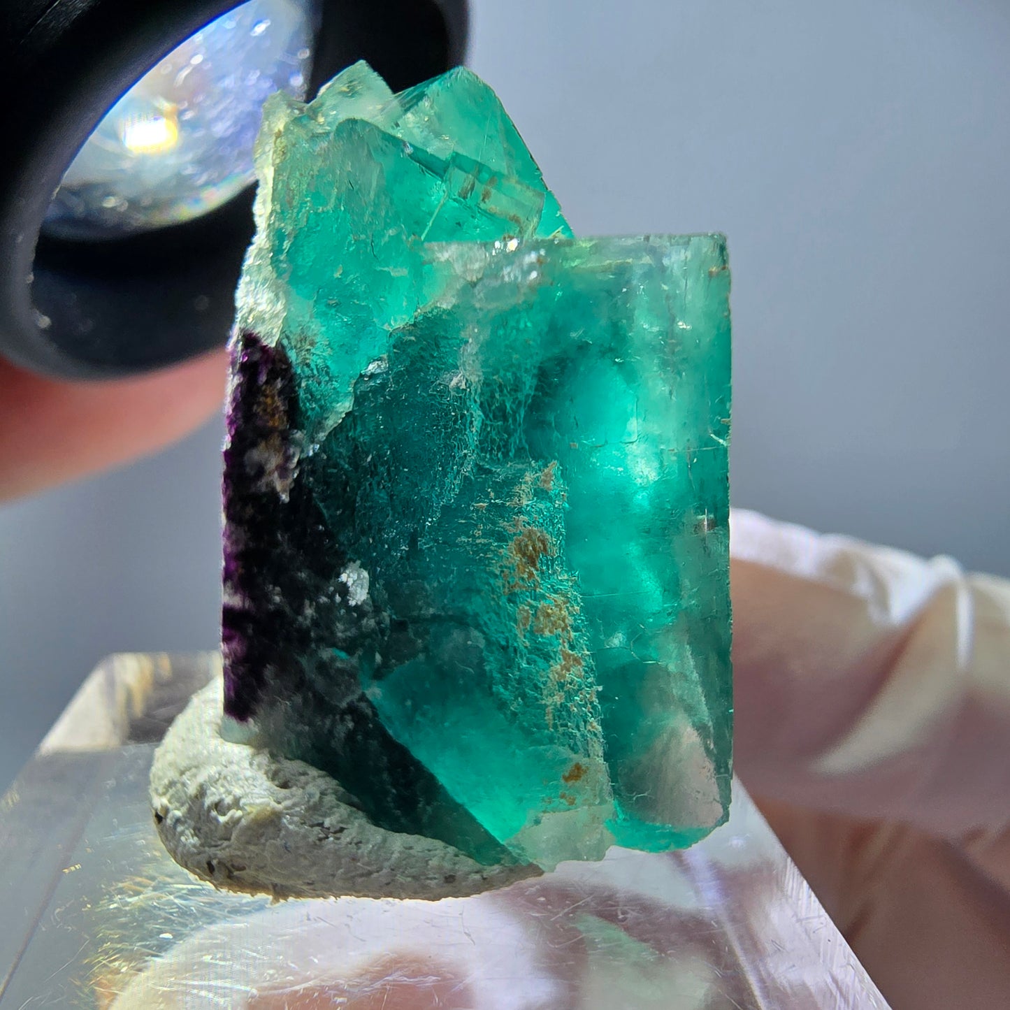 Phantom Fluorit Würfel Stufe, grün parkettiert Okorusu, Namibia 27*23*16mm