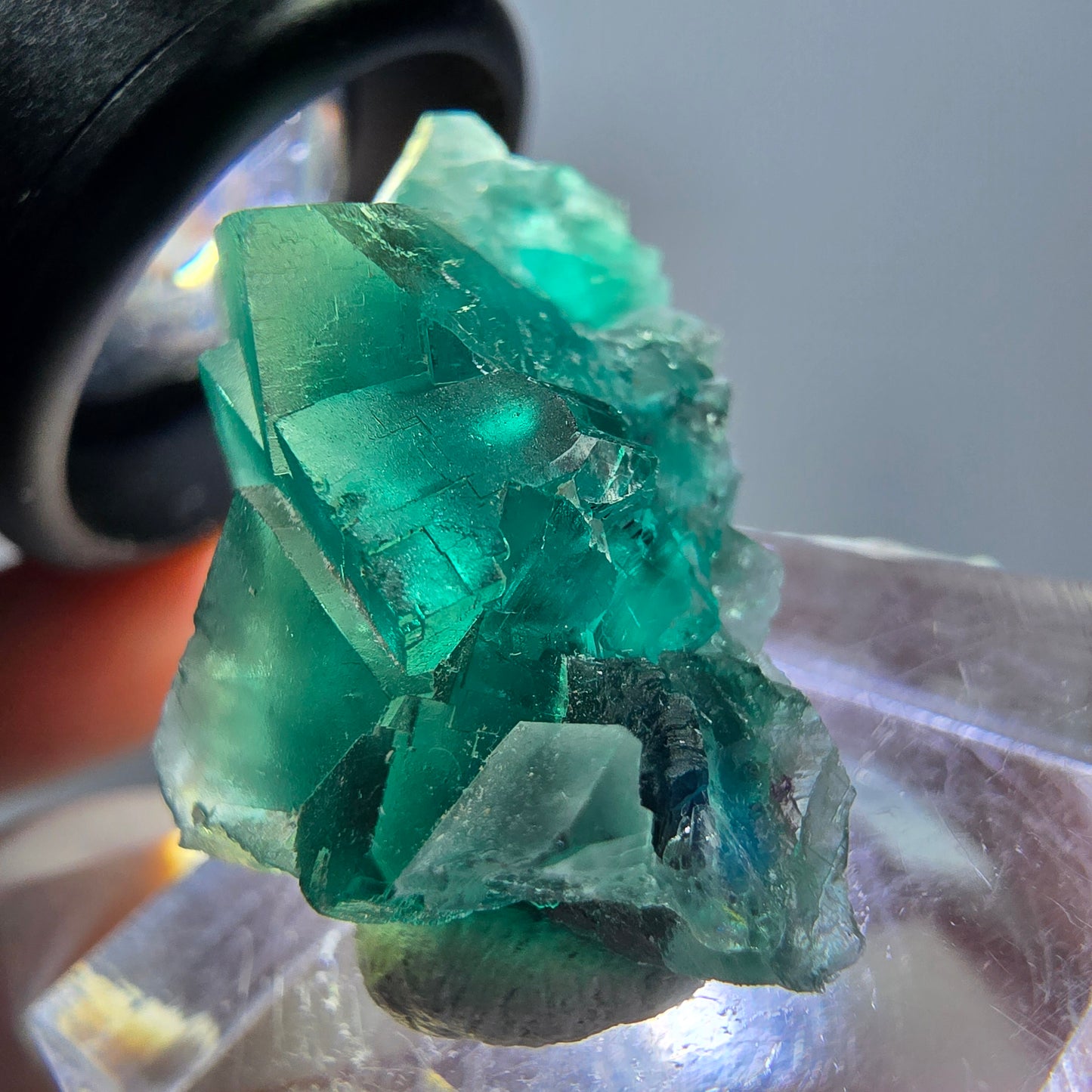 Phantom Fluorit Würfel Stufe, grün parkettiert Okorusu, Namibia 30*18*14mm