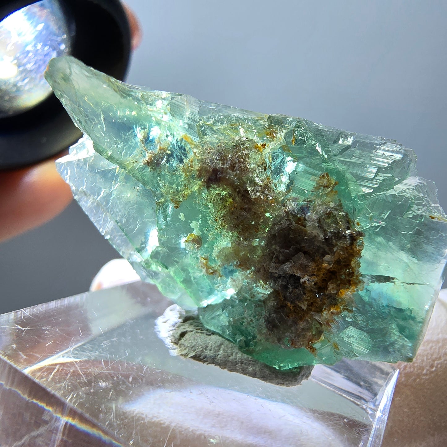 Spécimen de cube de fluorite fantôme, parquet vert Okorusu, Namibie 38 x 25 x 13 mm
