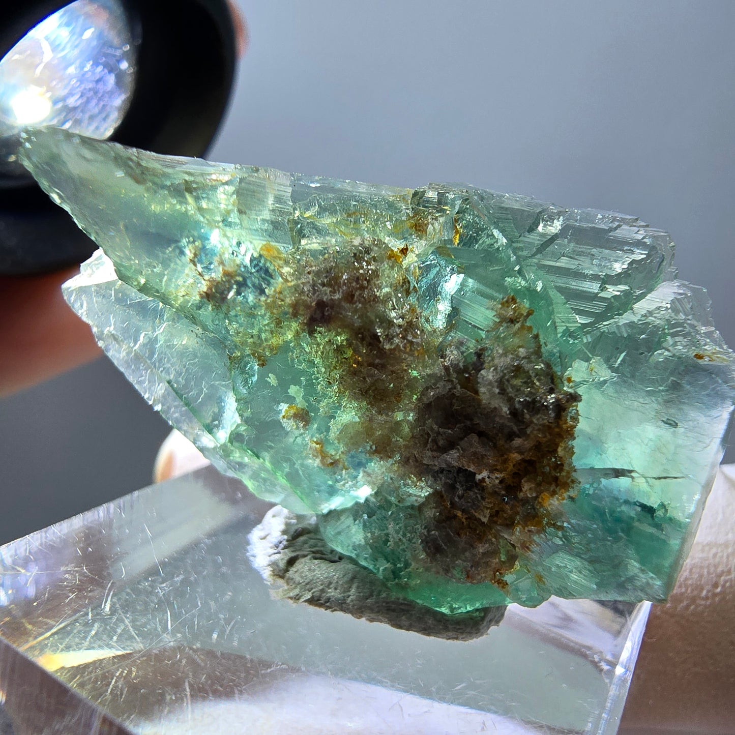 Spécimen de cube de fluorite fantôme, parquet vert Okorusu, Namibie 38 x 25 x 13 mm