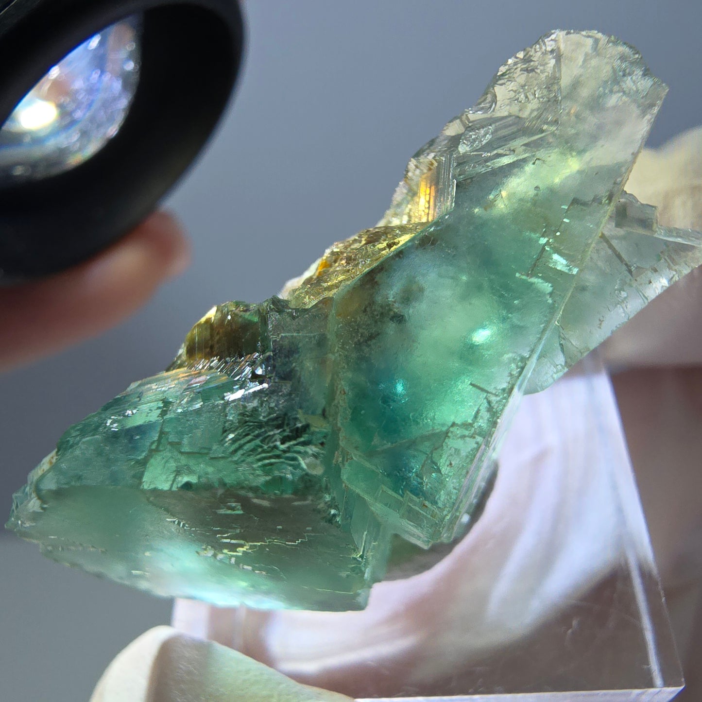 Spécimen de cube de fluorite fantôme, parquet vert Okorusu, Namibie 38 x 25 x 13 mm