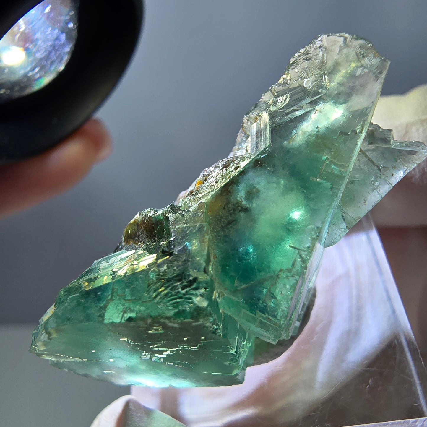 Spécimen de cube de fluorite fantôme, parquet vert Okorusu, Namibie 38 x 25 x 13 mm