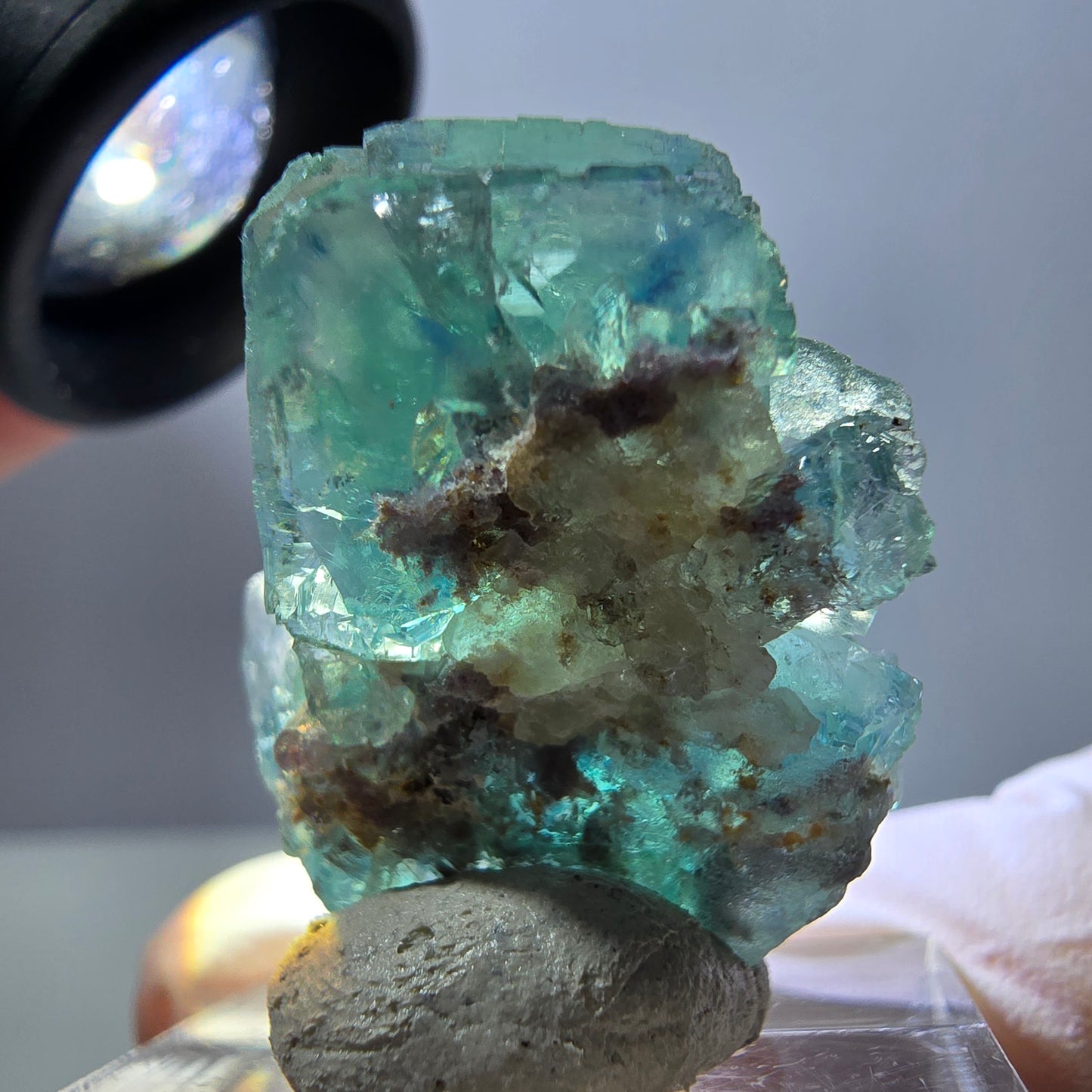 Spécimen de cube de fluorite fantôme, parquet vert Okorusu, Namibie 28 x 21 x 15 mm