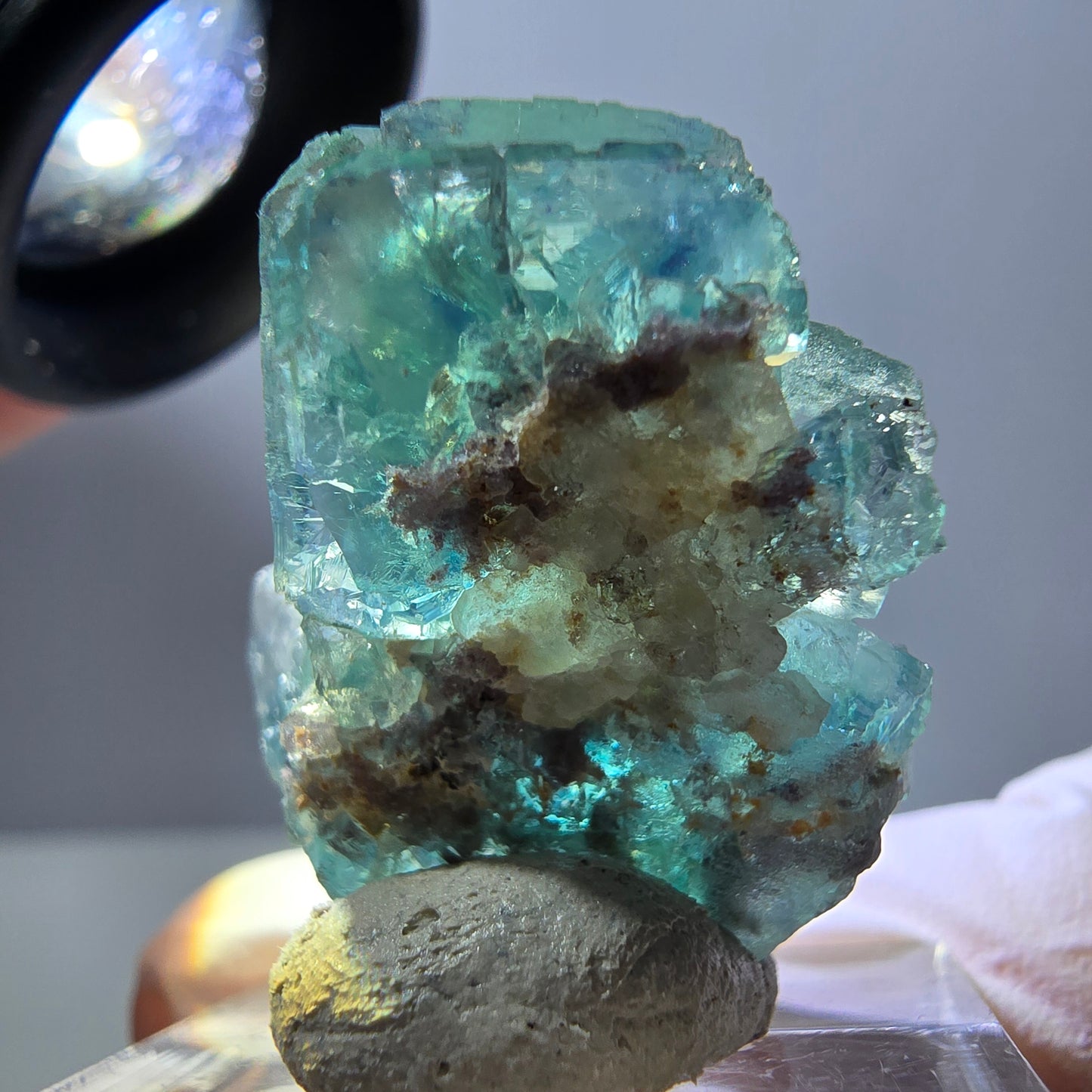 Spécimen de cube de fluorite fantôme, parquet vert Okorusu, Namibie 28 x 21 x 15 mm