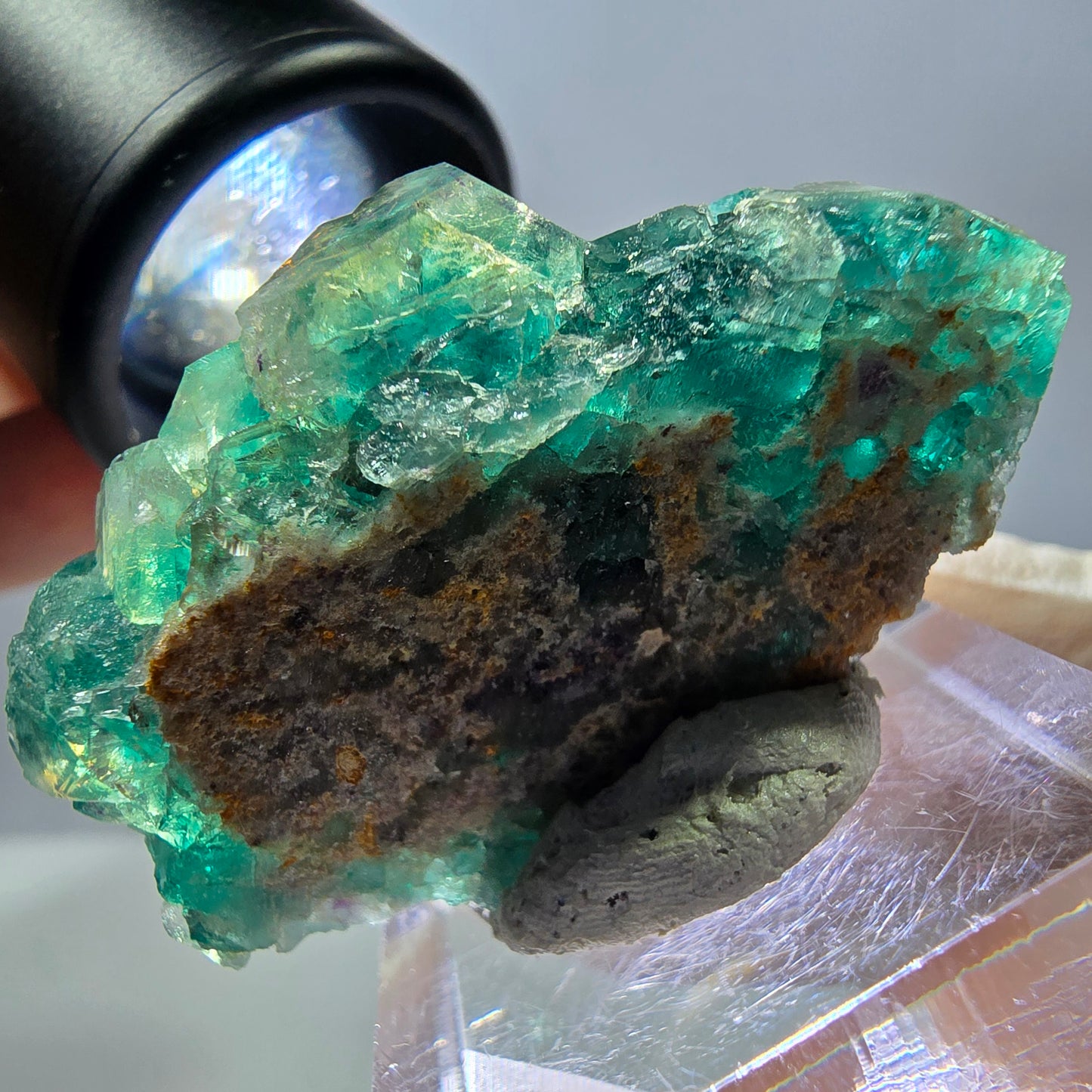 Spécimen de cube de fluorite fantôme, parquet vert Okorusu, Namibie 41 x 26 x 21 mm