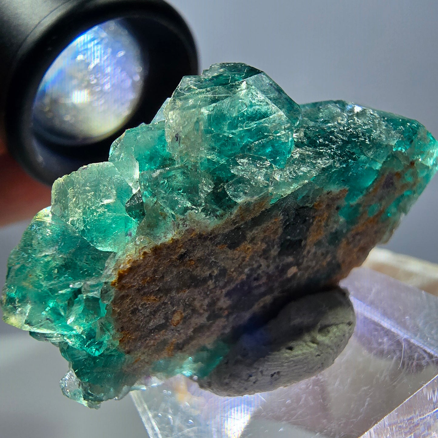 Spécimen de cube de fluorite fantôme, parquet vert Okorusu, Namibie 41 x 26 x 21 mm