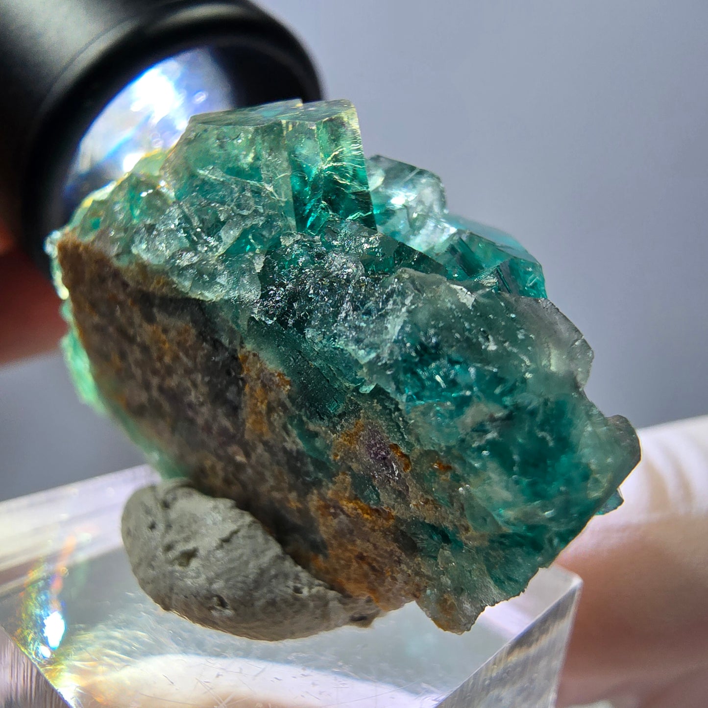 Spécimen de cube de fluorite fantôme, parquet vert Okorusu, Namibie 41 x 26 x 21 mm