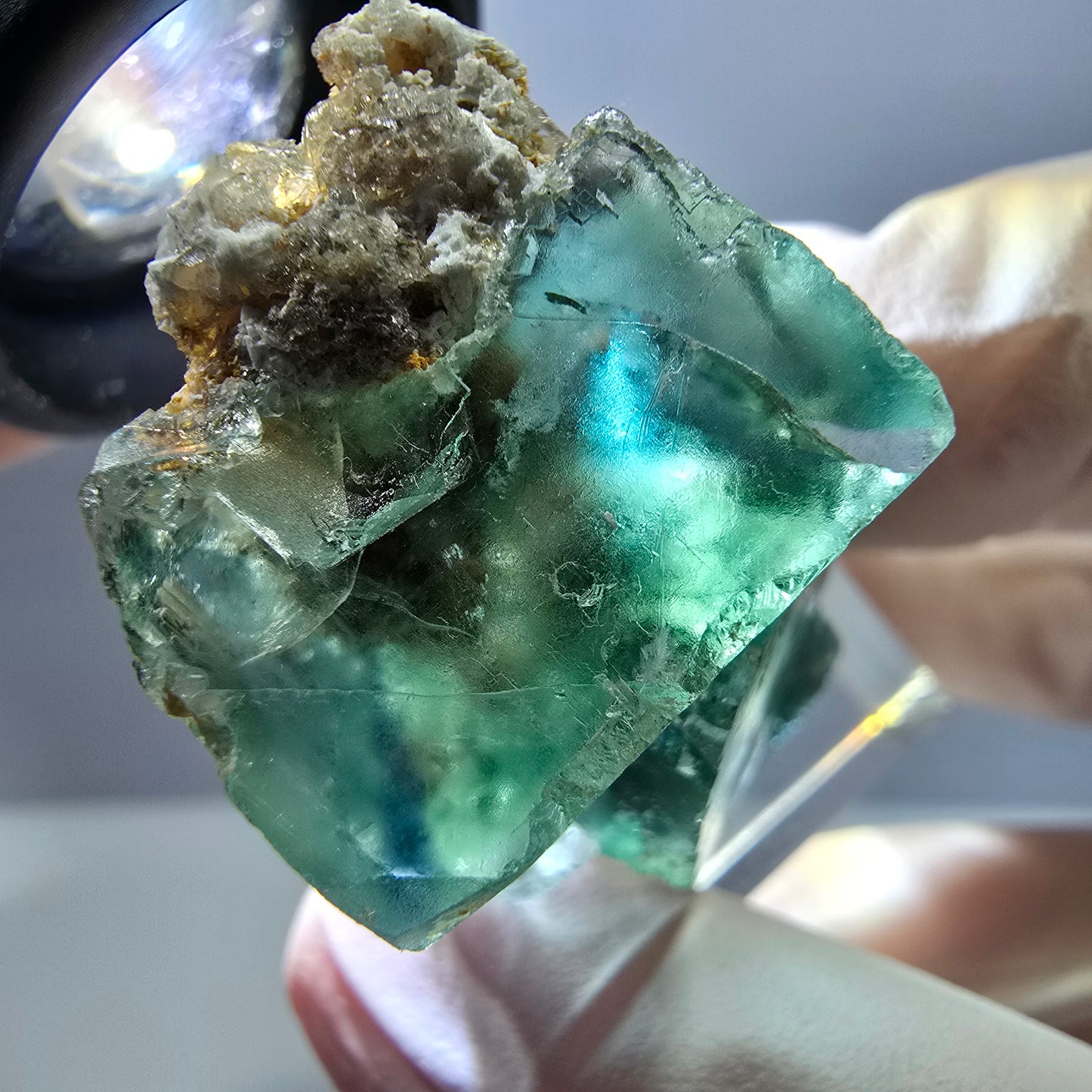 Phantom Fluorit Würfel Stufe, grün parkettiert Okorusu, Namibia 38*24*23mm