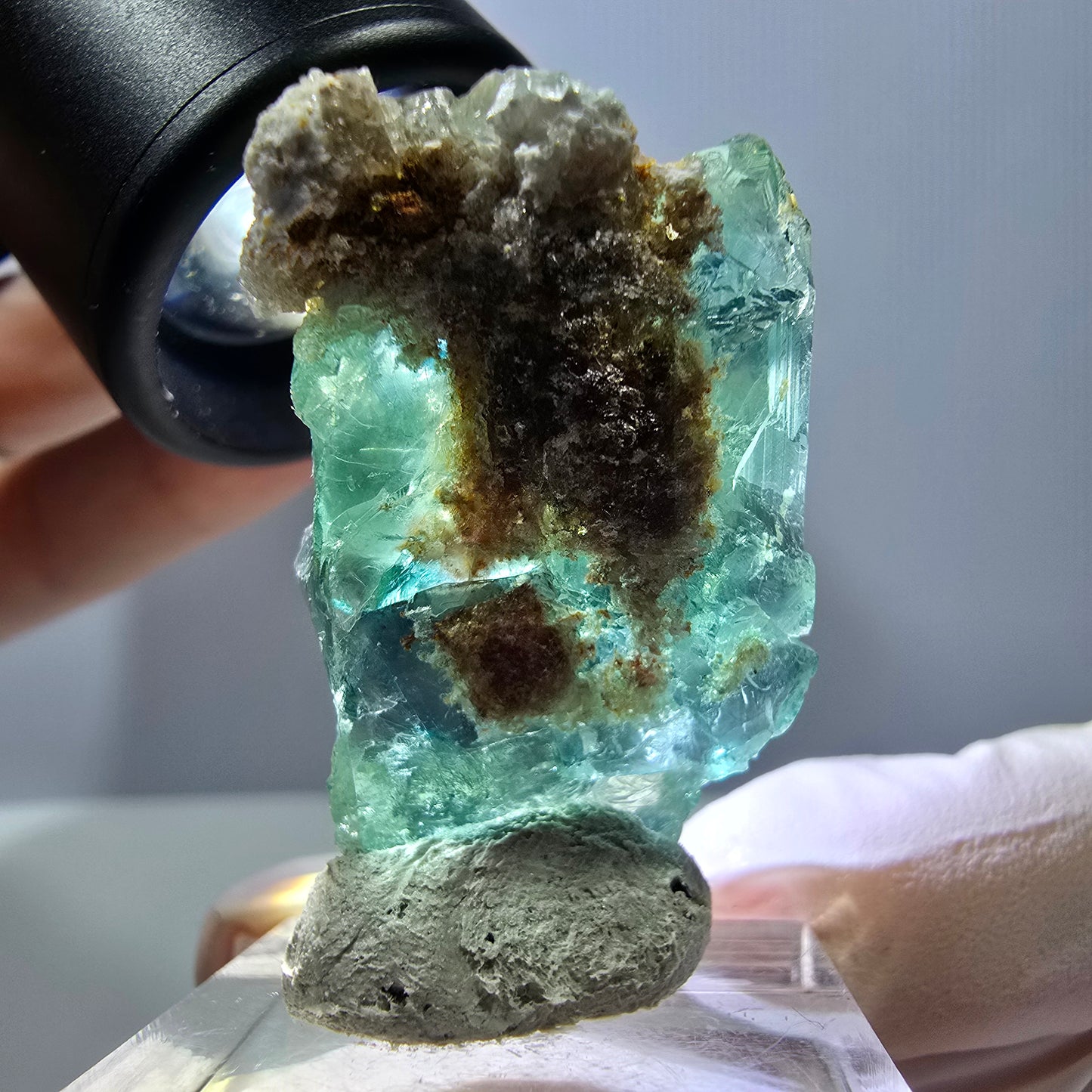 Phantom Fluorit Würfel Stufe, grün parkettiert Okorusu, Namibia 38*24*23mm