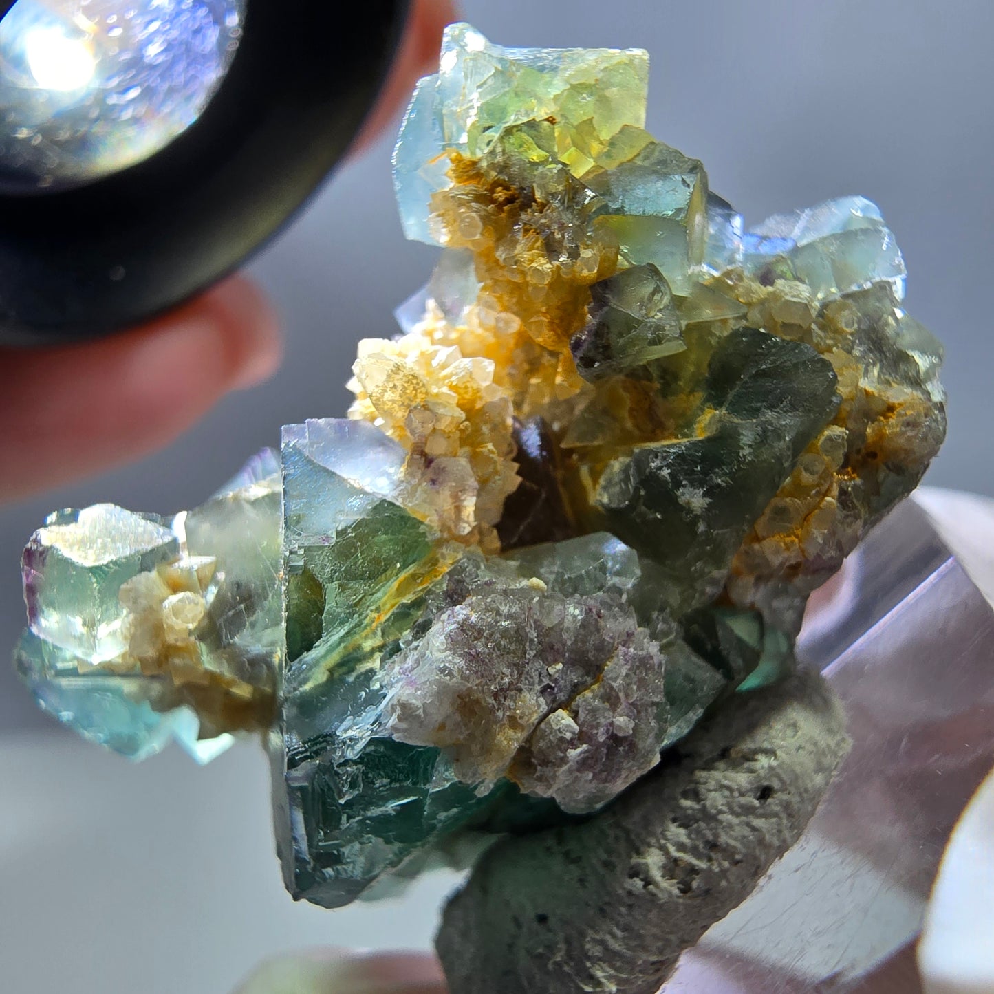 Phantom Fluorit Würfel, Quarz Stufe, grün Okorusu, Namibia 37*30*27mm
