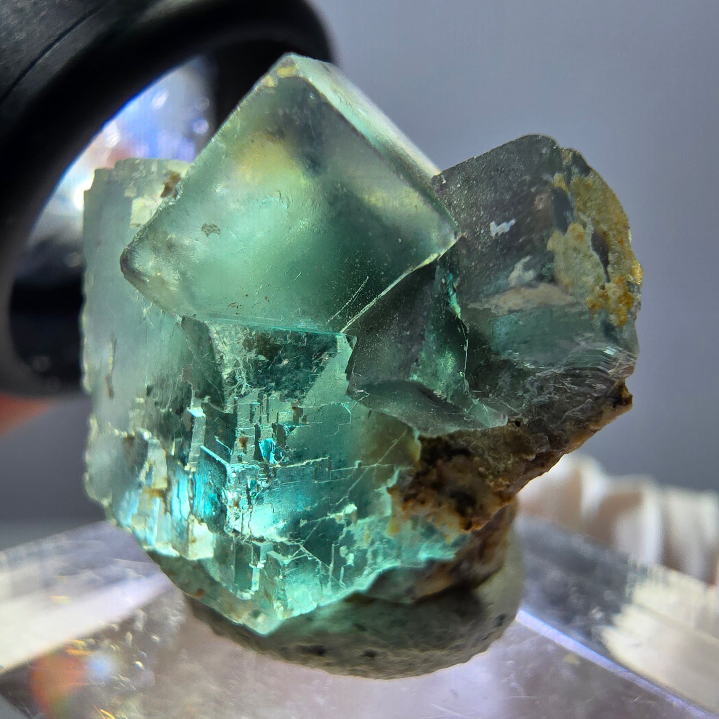 Spécimen de cube de fluorite fantôme, parquet vert Okorusu, Namibie 25 x 20 x 15 mm