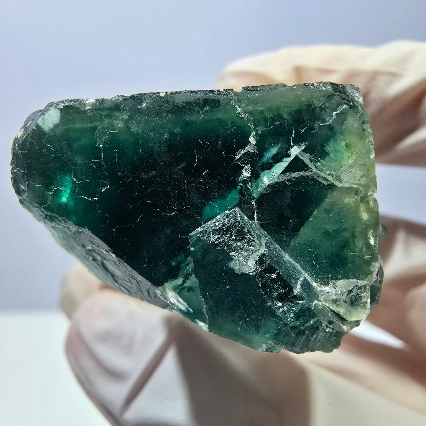 Spécimen de cube de fluorite fantôme, parquet vert Okorusu, Namibie 31*30*19 mm