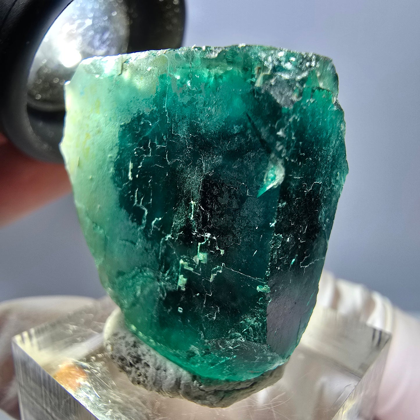 Spécimen de cube de fluorite fantôme, parquet vert Okorusu, Namibie 31*30*19 mm