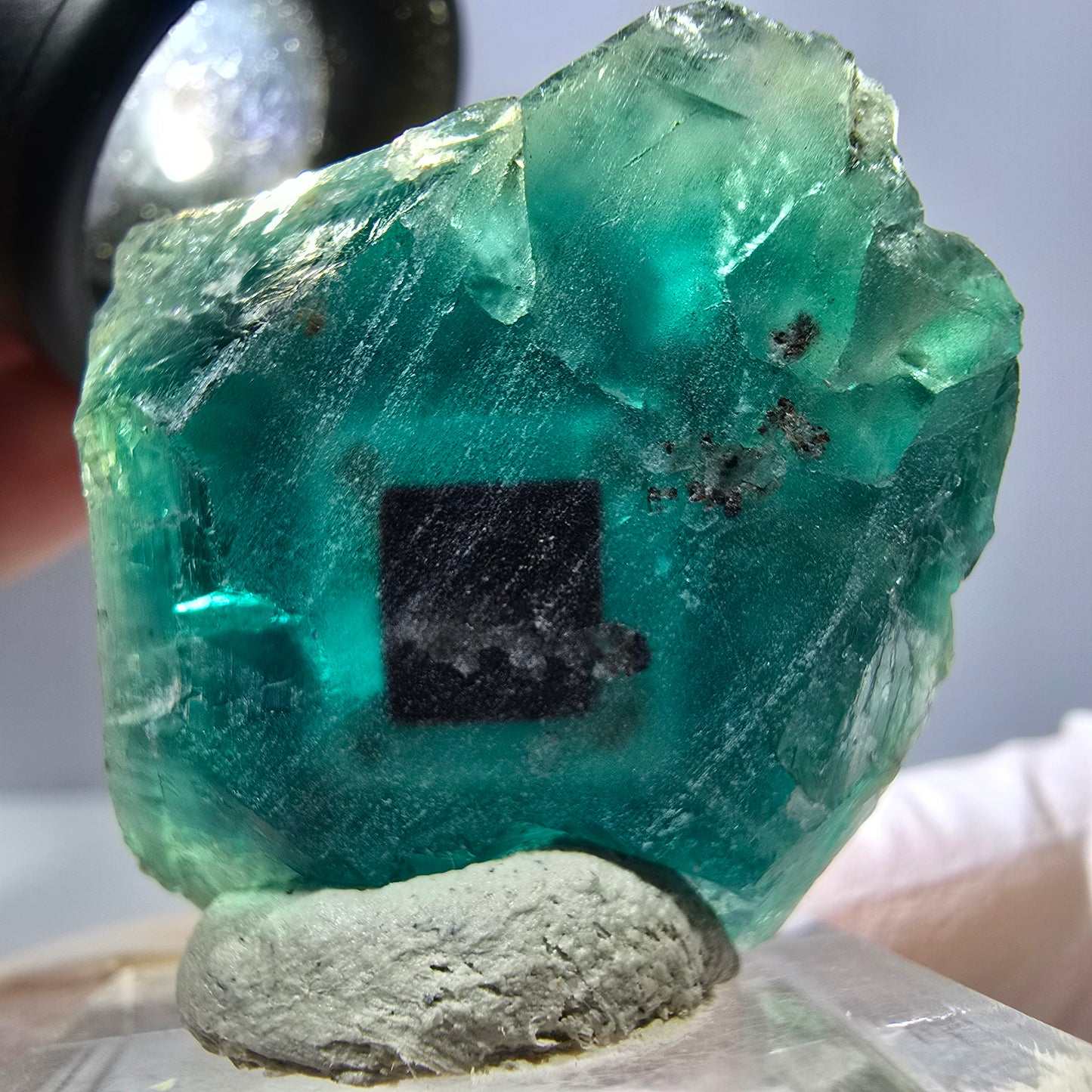 Spécimen de cube de fluorite fantôme, parquet vert Okorusu, Namibie 31*30*19 mm