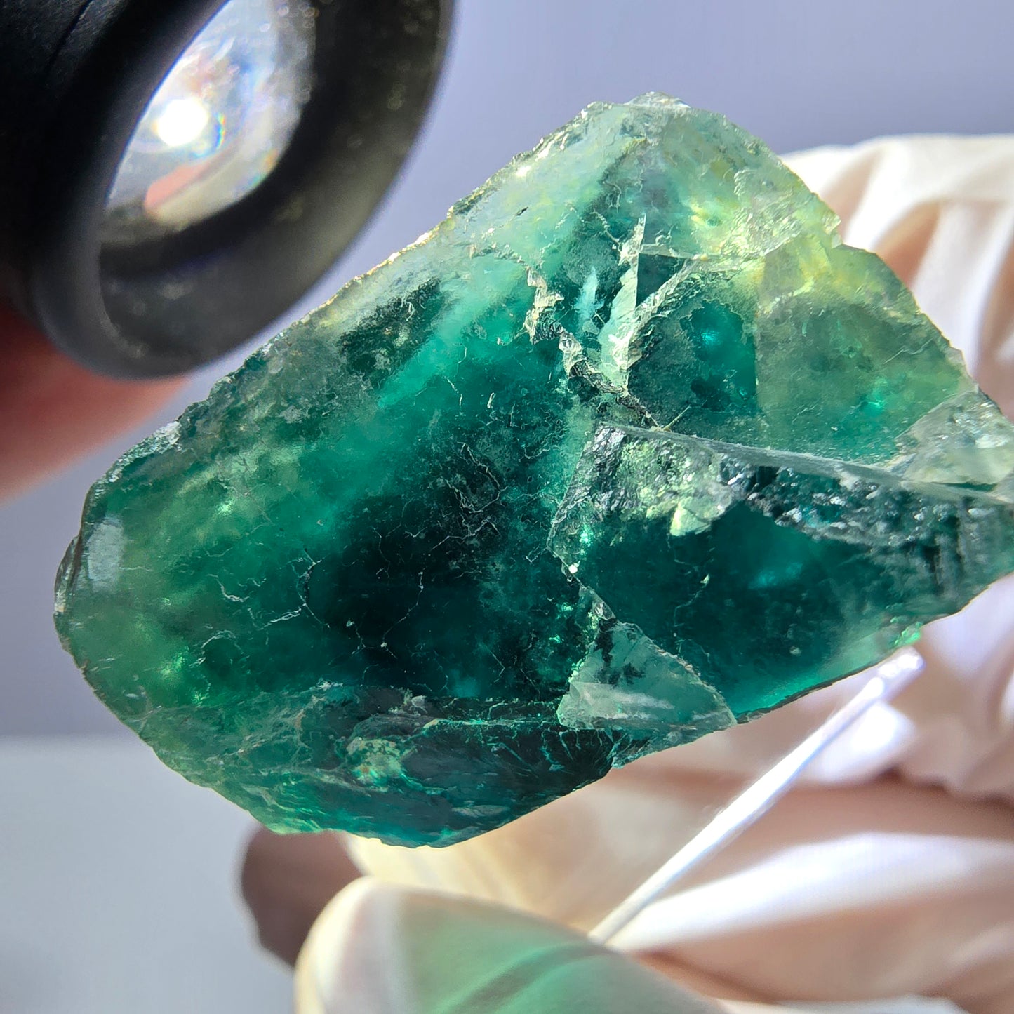 Spécimen de cube de fluorite fantôme, parquet vert Okorusu, Namibie 31*30*19 mm