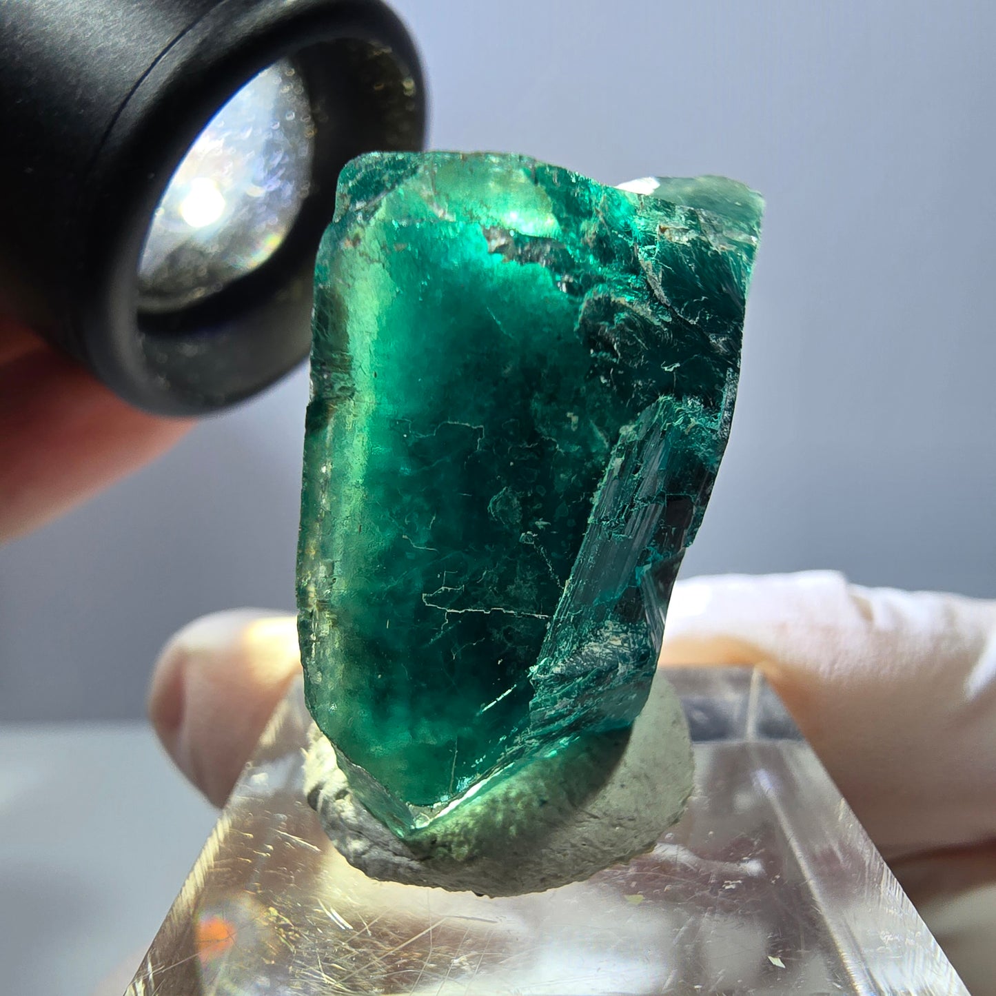 Spécimen de cube de fluorite fantôme, parquet vert Okorusu, Namibie 31*30*19 mm