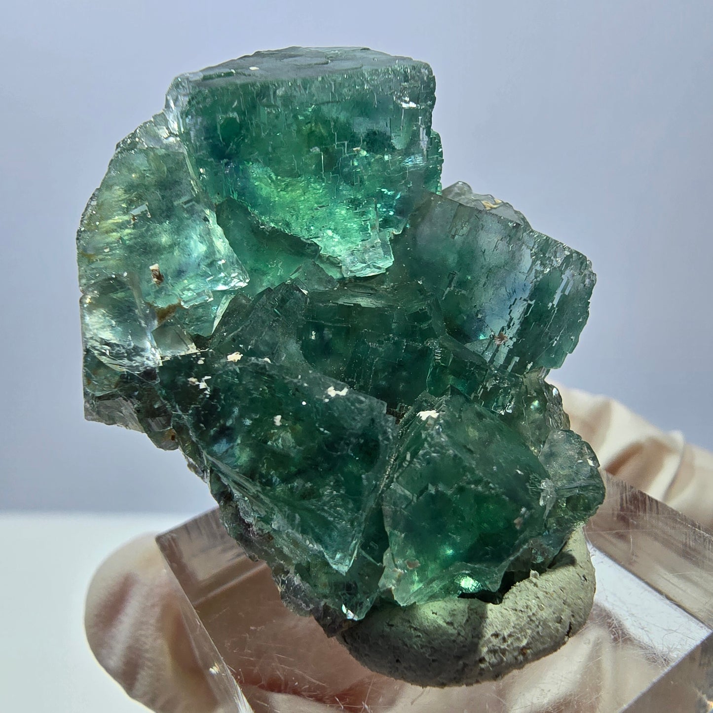 Phantom Fluorit Würfel Stufe, grün parkettiert Okorusu, Namibia 38*28*16mm