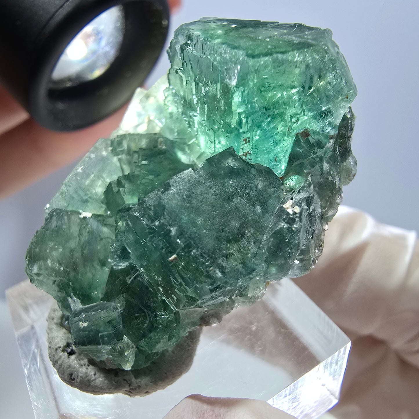 Phantom Fluorit Würfel Stufe, grün parkettiert Okorusu, Namibia 38*28*16mm