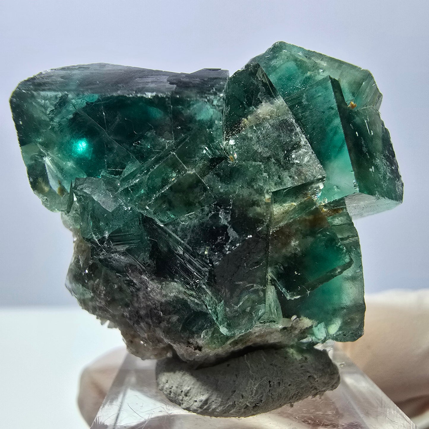 Spécimen de cube de fluorite fantôme, parquet vert Okorusu, Namibie 34 x 37 x 22 mm