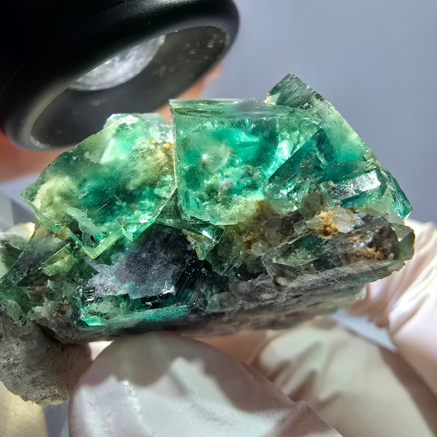 Spécimen de cube de fluorite fantôme, parquet vert Okorusu, Namibie 34 x 37 x 22 mm