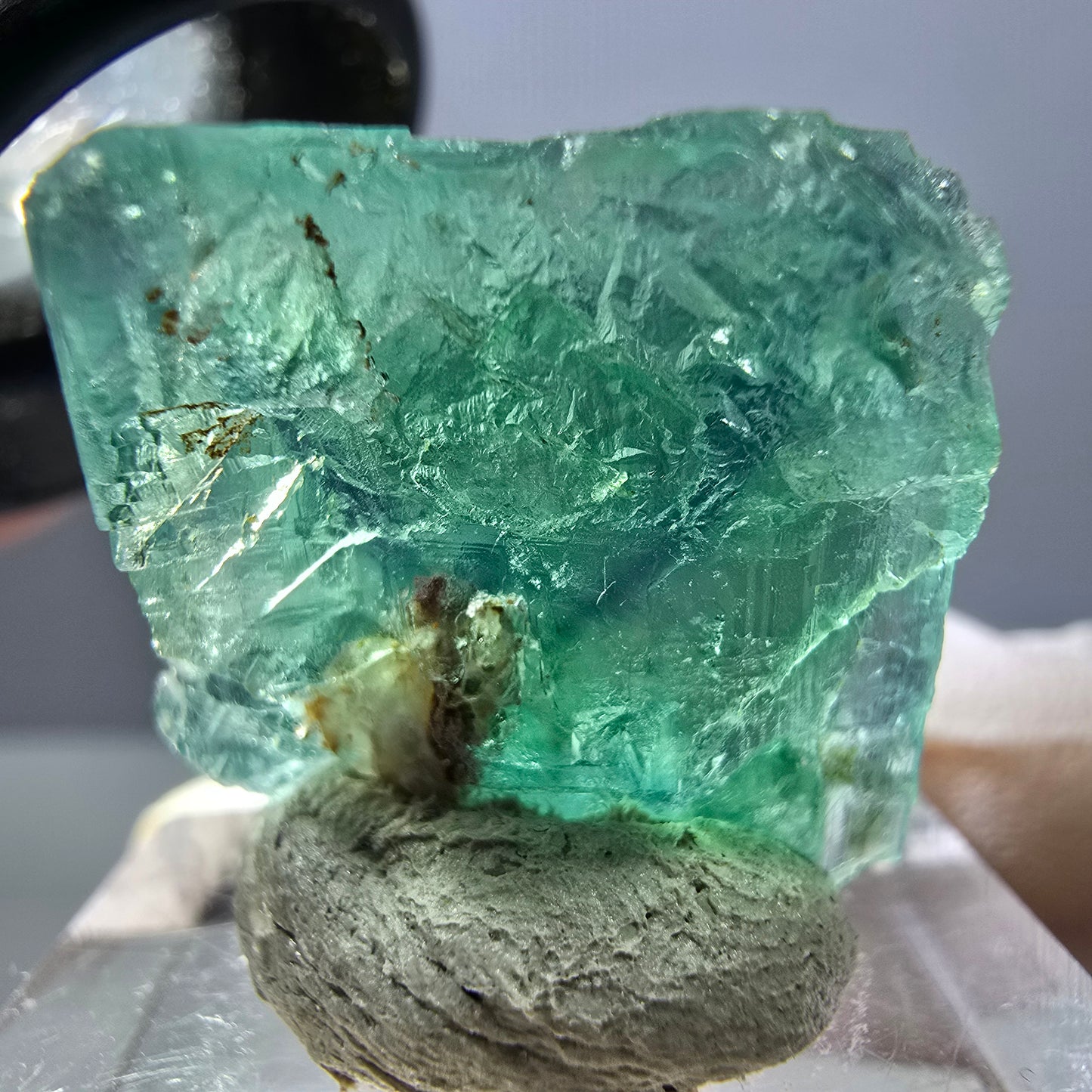 Spécimen de cube de fluorite fantôme, parquet vert Okorusu, Namibie 22 x 21 x 16 mm