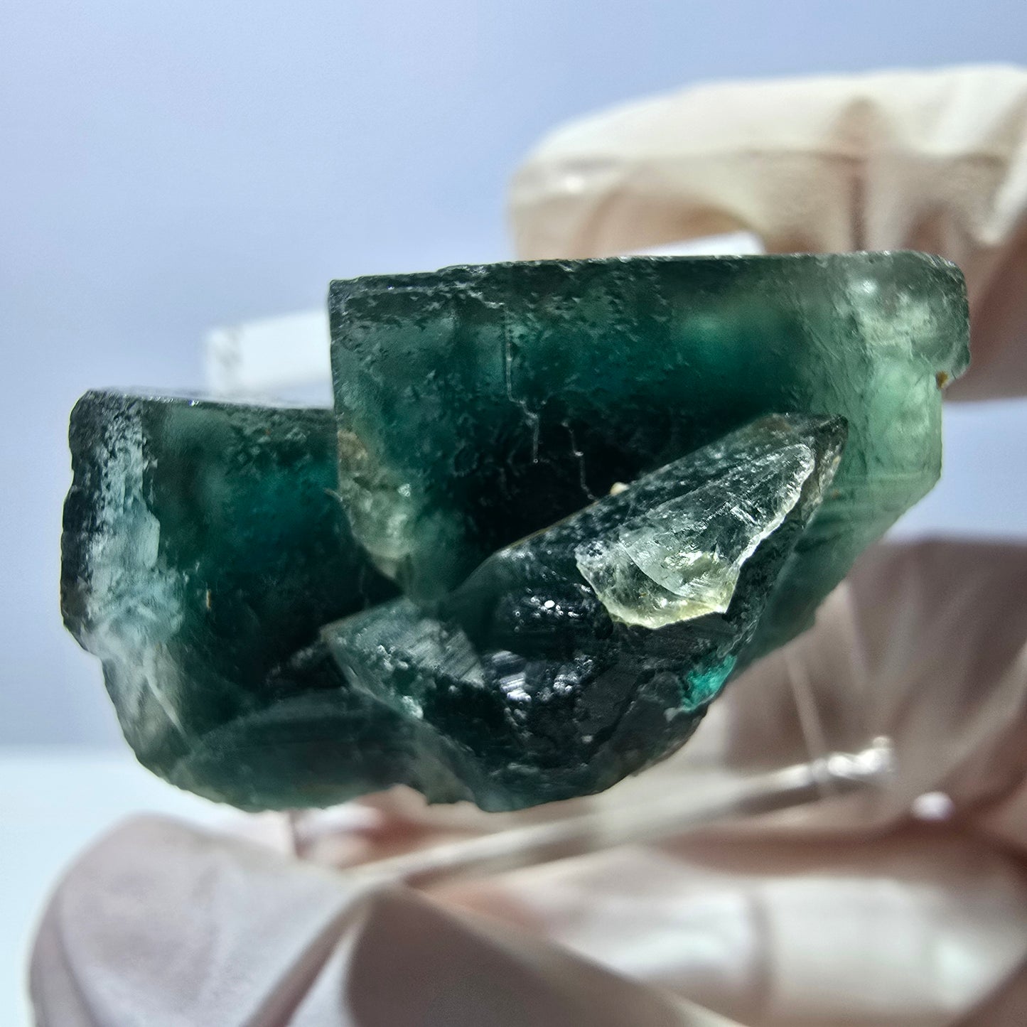 Spécimen de cube de fluorite fantôme, parquet vert Okorusu, Namibie 28*25*17 mm