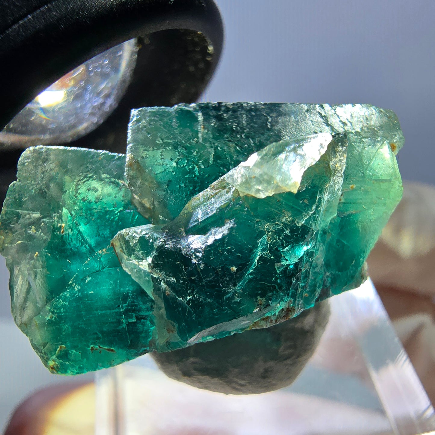 Spécimen de cube de fluorite fantôme, parquet vert Okorusu, Namibie 28*25*17 mm
