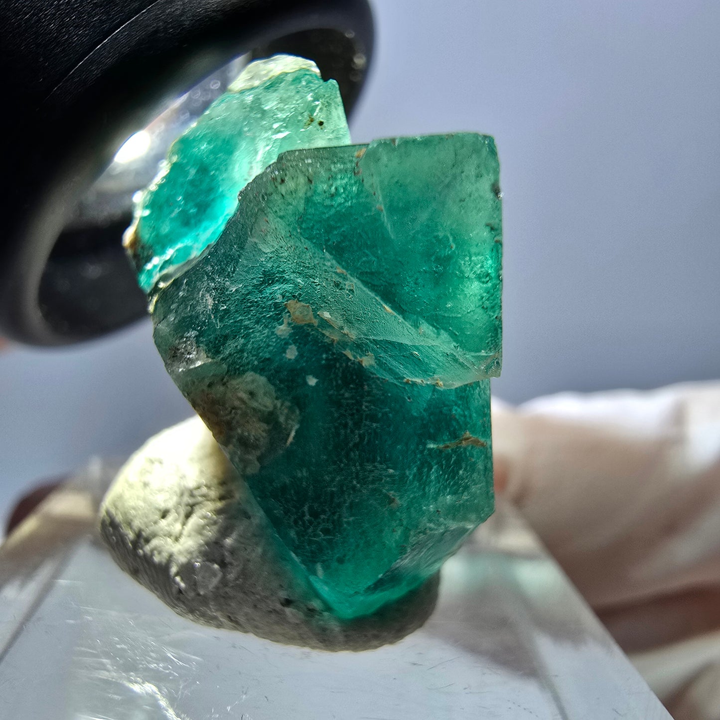 Spécimen de cube de fluorite fantôme, parquet vert Okorusu, Namibie 28*25*17 mm