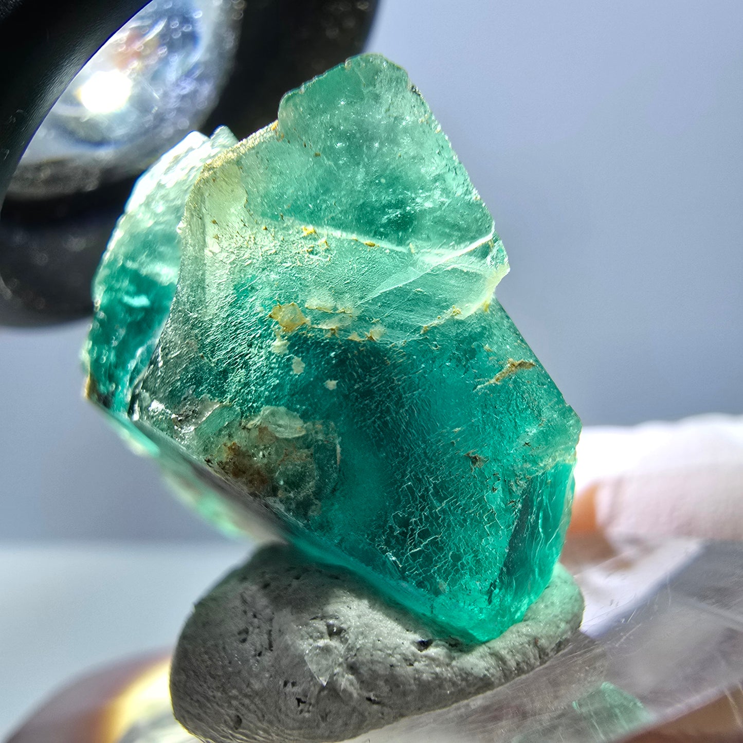 Spécimen de cube de fluorite fantôme, parquet vert Okorusu, Namibie 28*25*17 mm