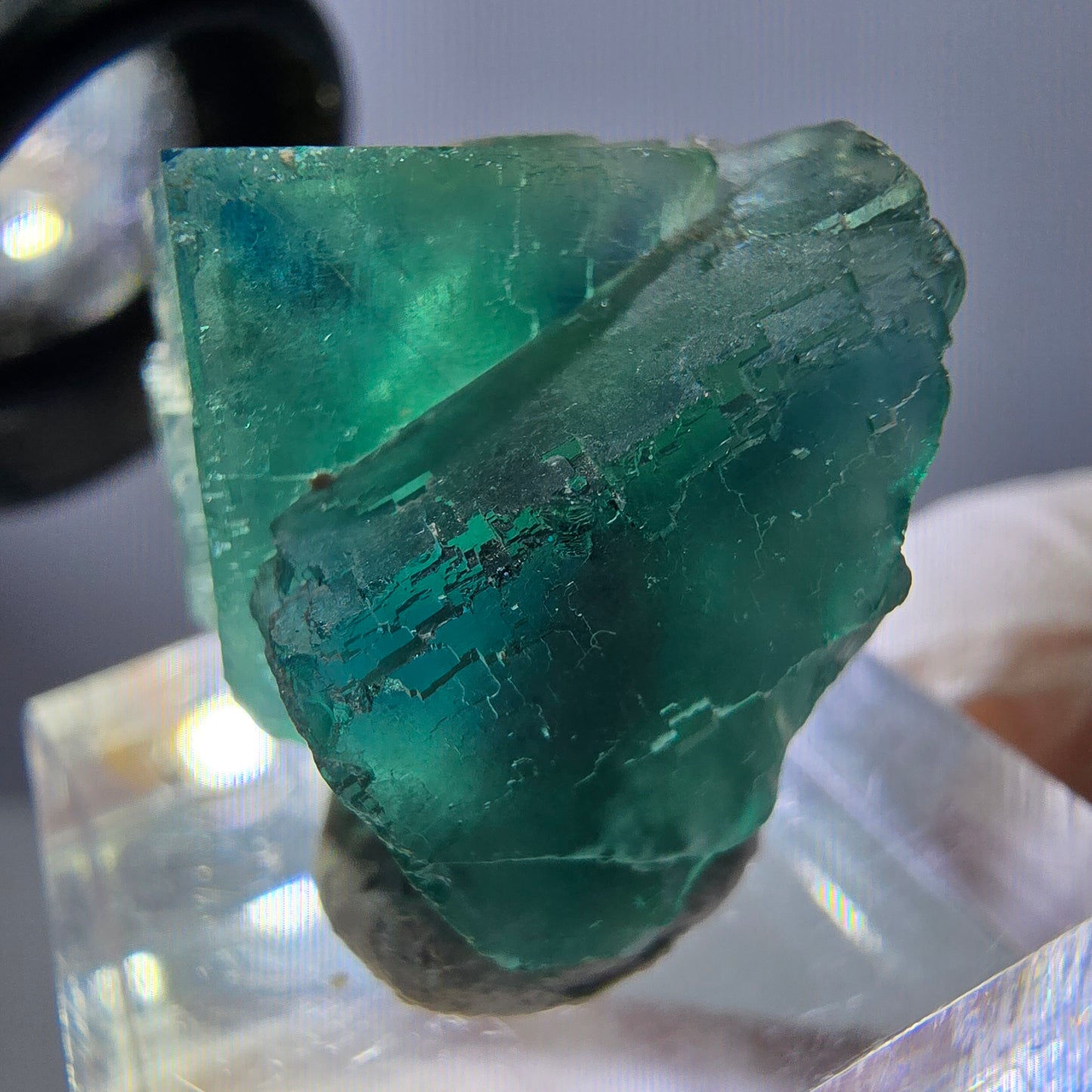 Phantom Fluorit Würfel Stufe, grün parkettiert Okorusu, Namibia 28*23*16mm